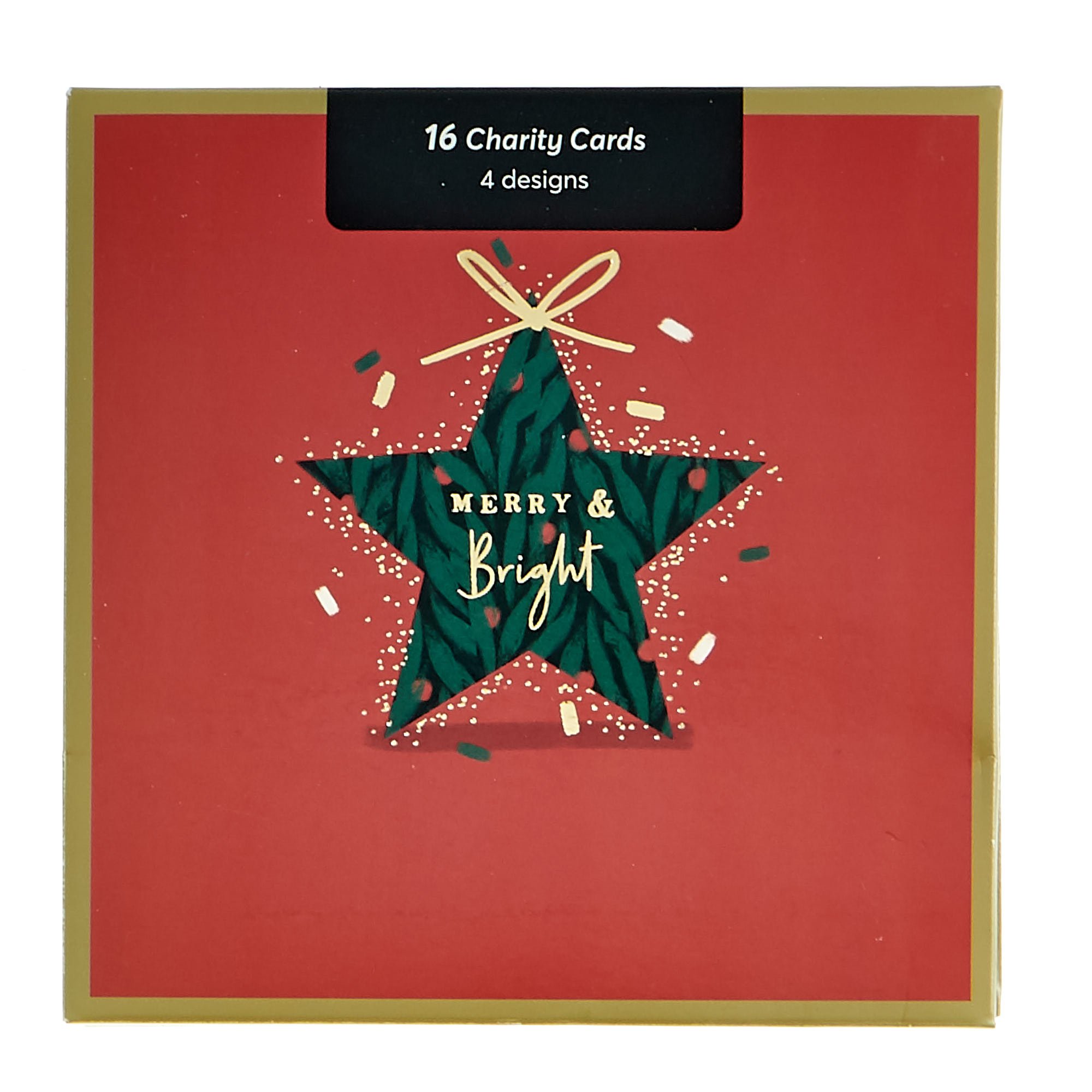 16 Charity Christmas Cards - Red & Green (4 Designs)