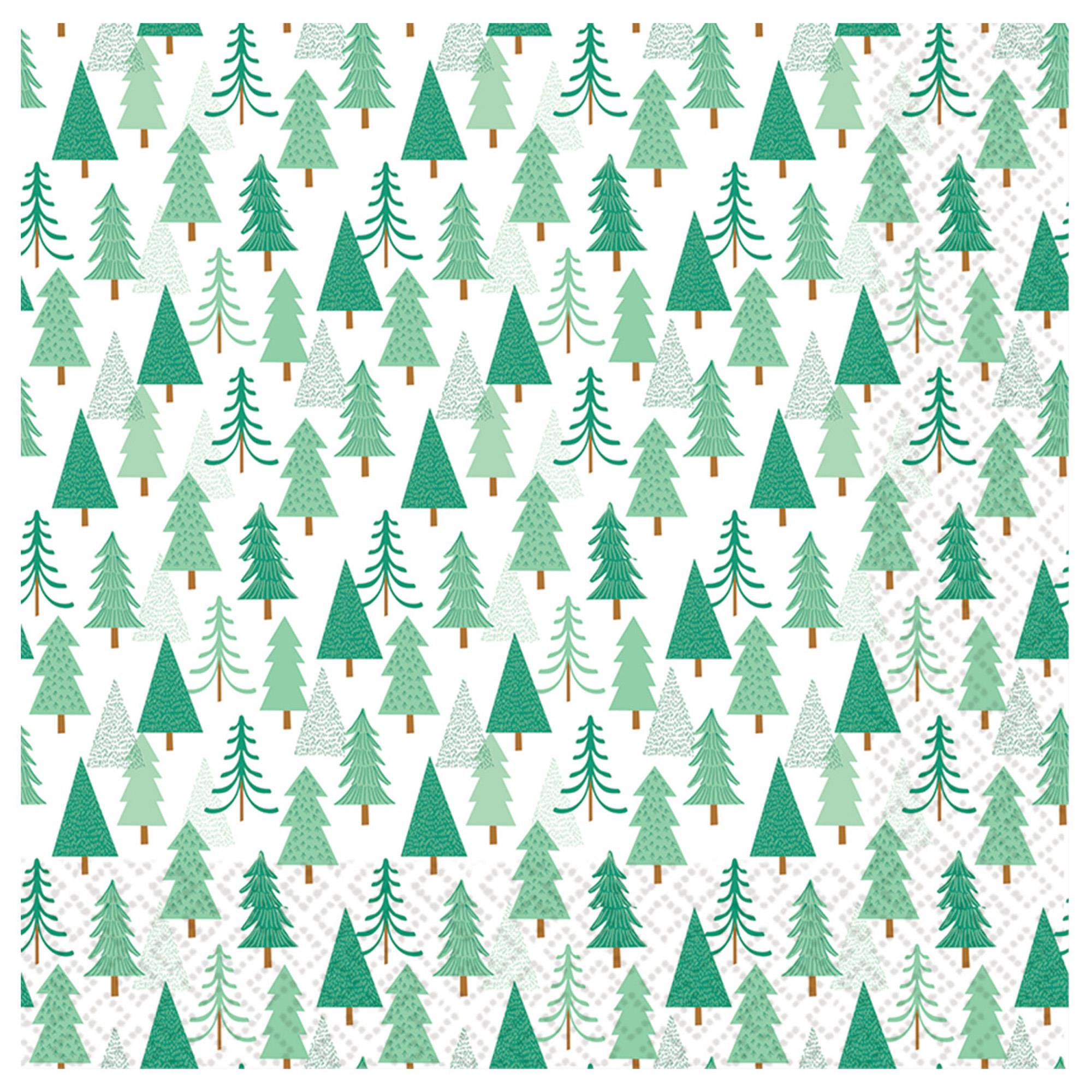 Green Christmas Tree Napkins - Pack of 16