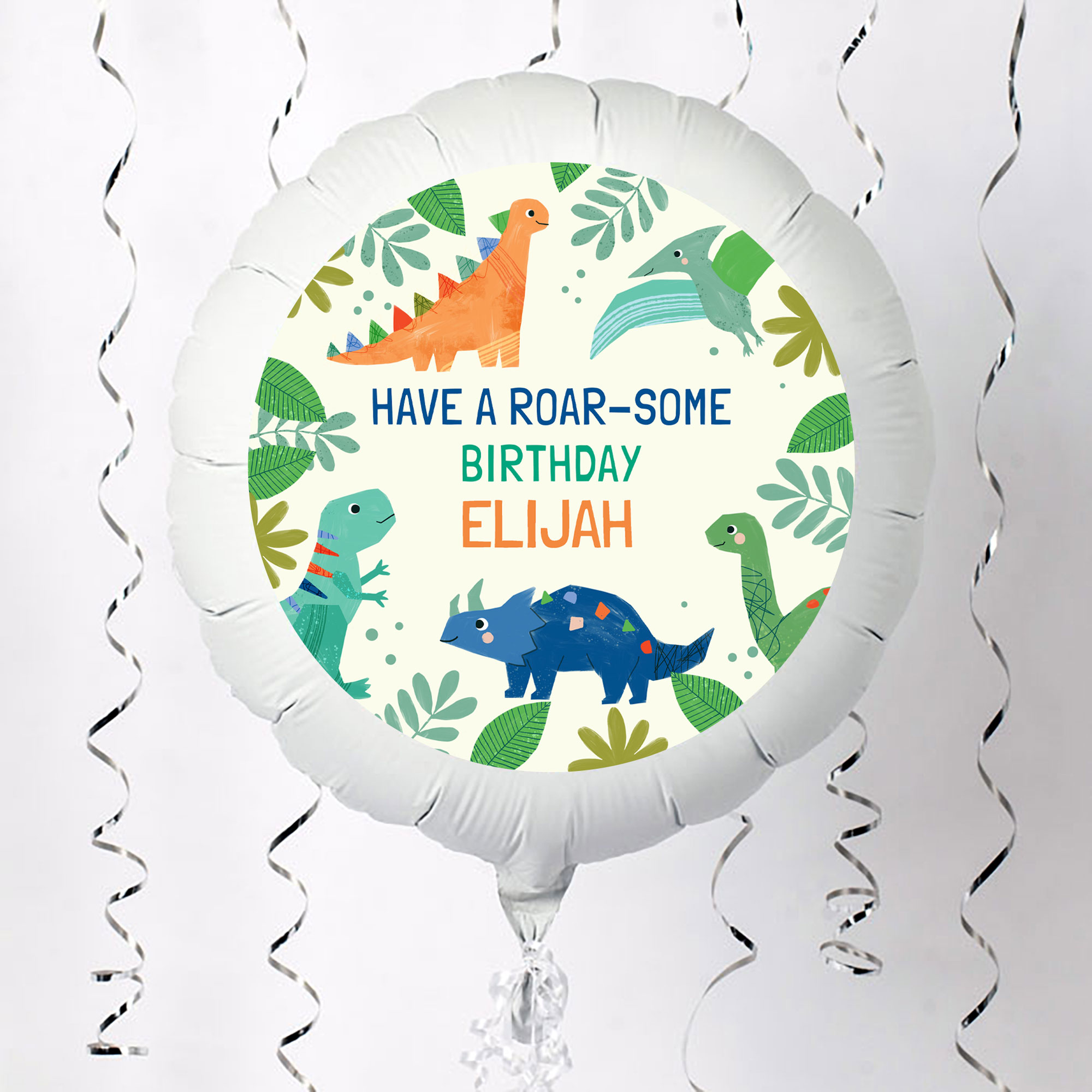 Personalised Large Helium Balloon - Roarsome Birthday Dinosaurs