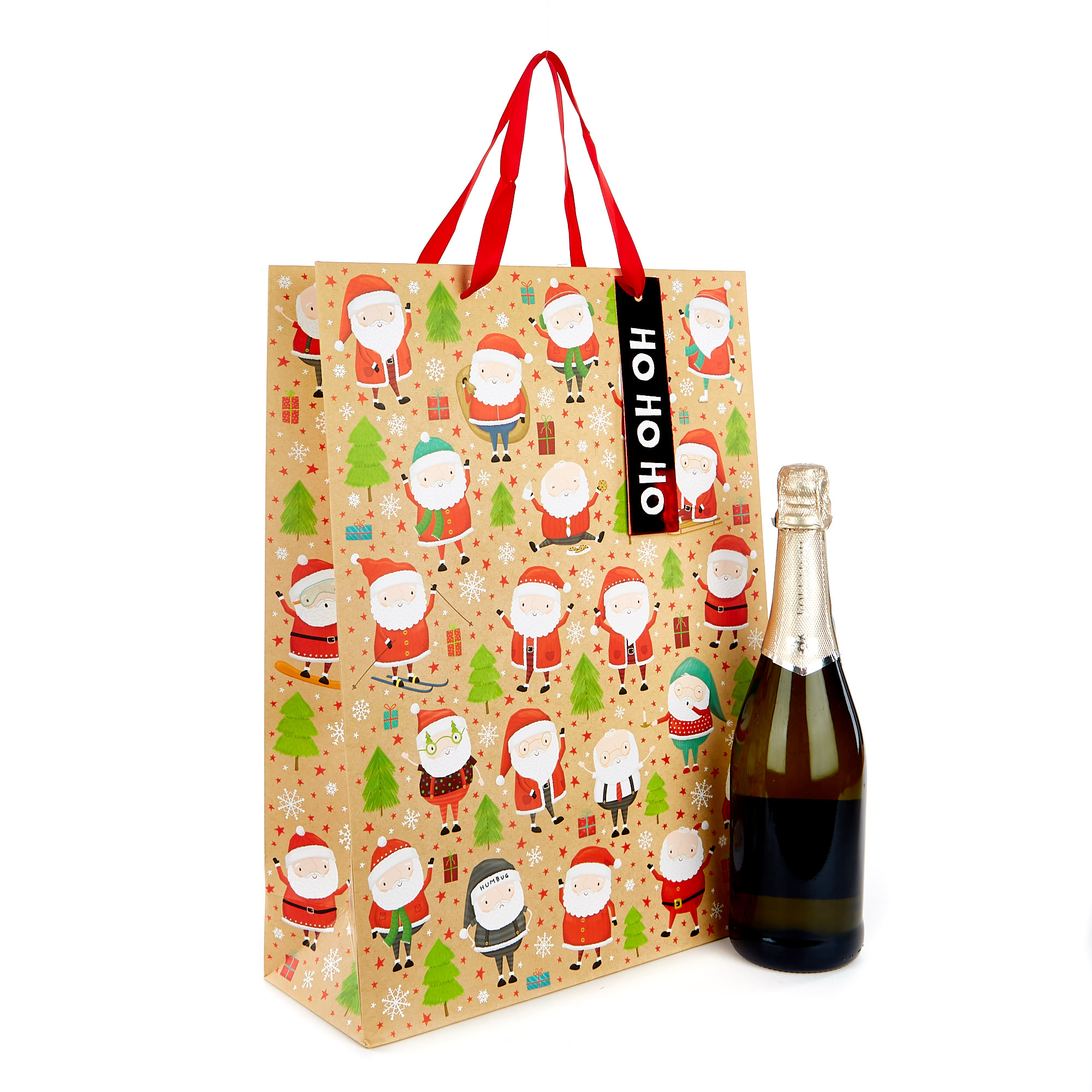 Extra Large Christmas Gift Bag - Santa Pattern 