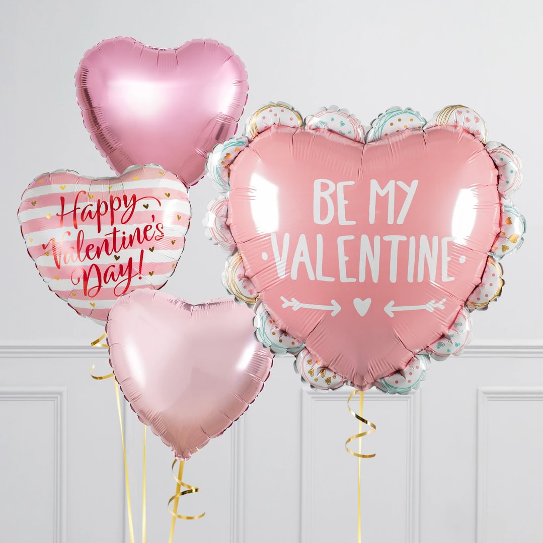 Be My Valentine Balloon Package - Delivered Inflated!