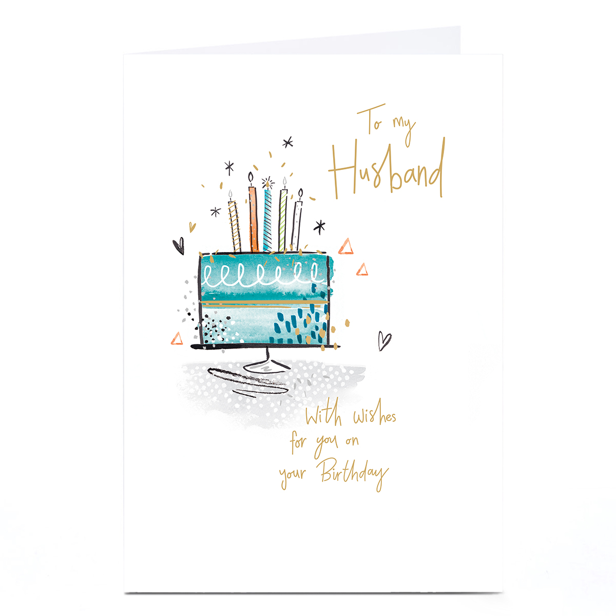 Personalised Birthday Card - Birthday Cake Wishes To My Husband