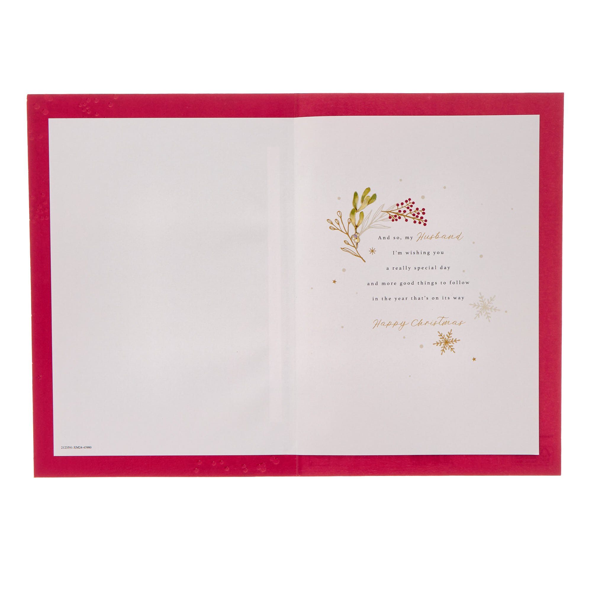 Husband Red & Gold Christmas Card