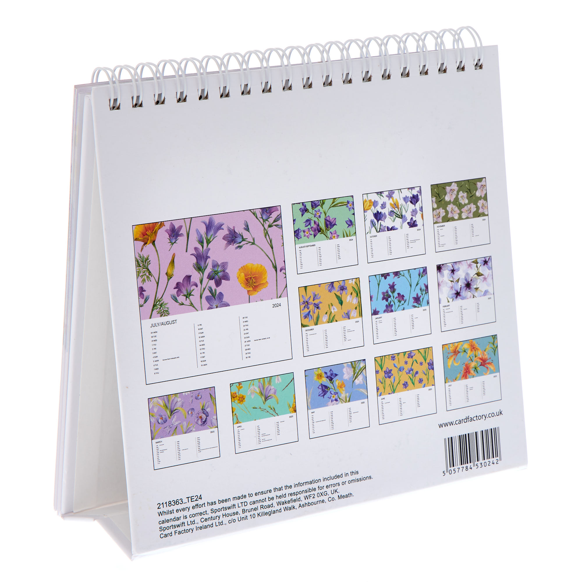 Floral Academic Desk Calendar 2024/25