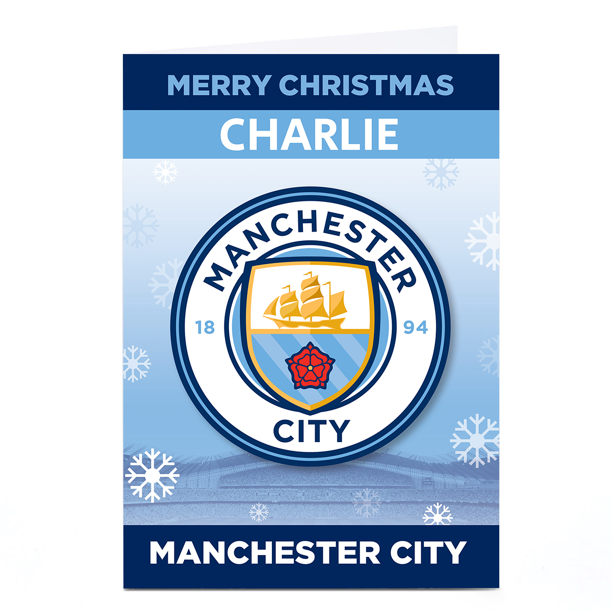 Personalised Manchester City Christmas Card