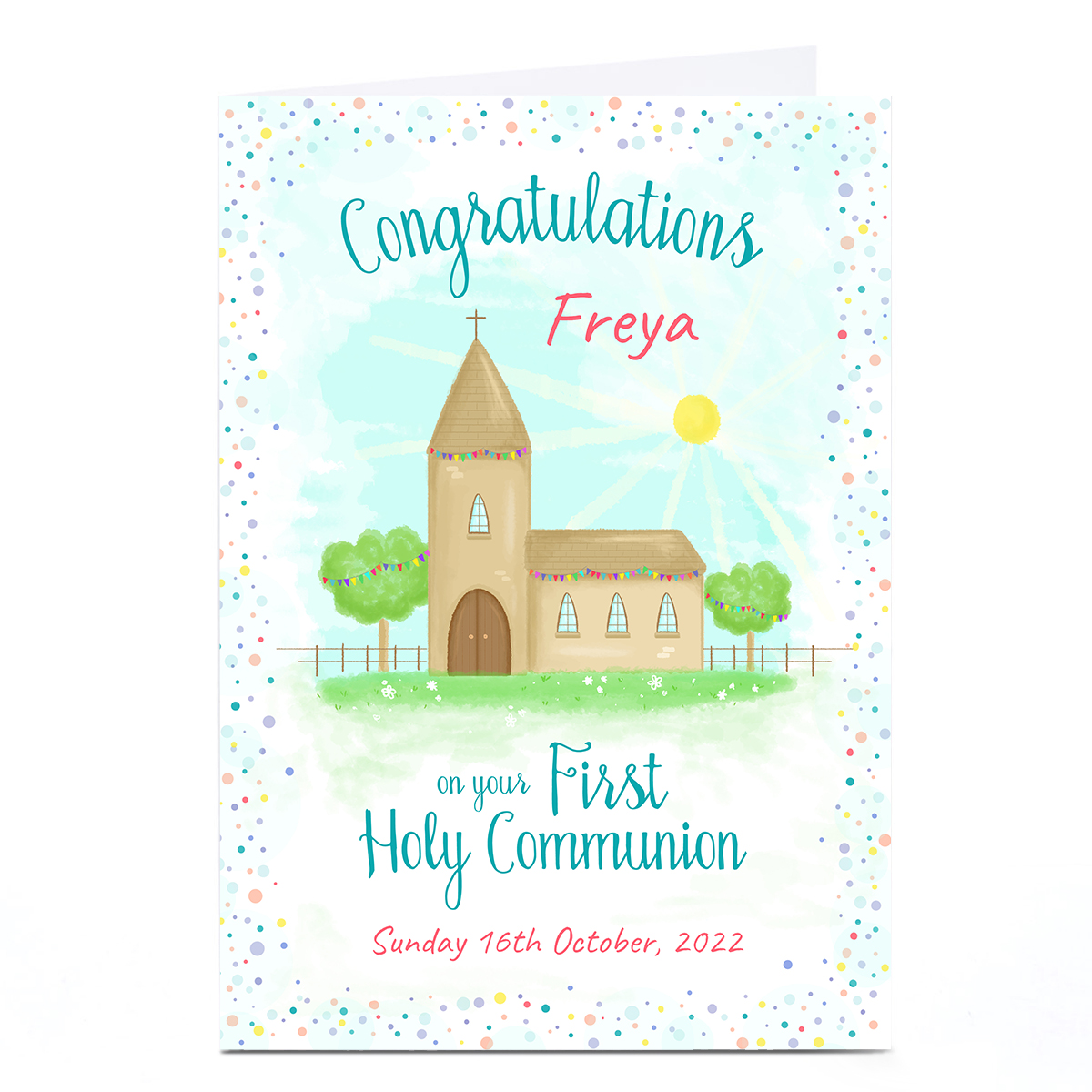 Personalised Congratulations Card - On Your 1st Holy Communion 