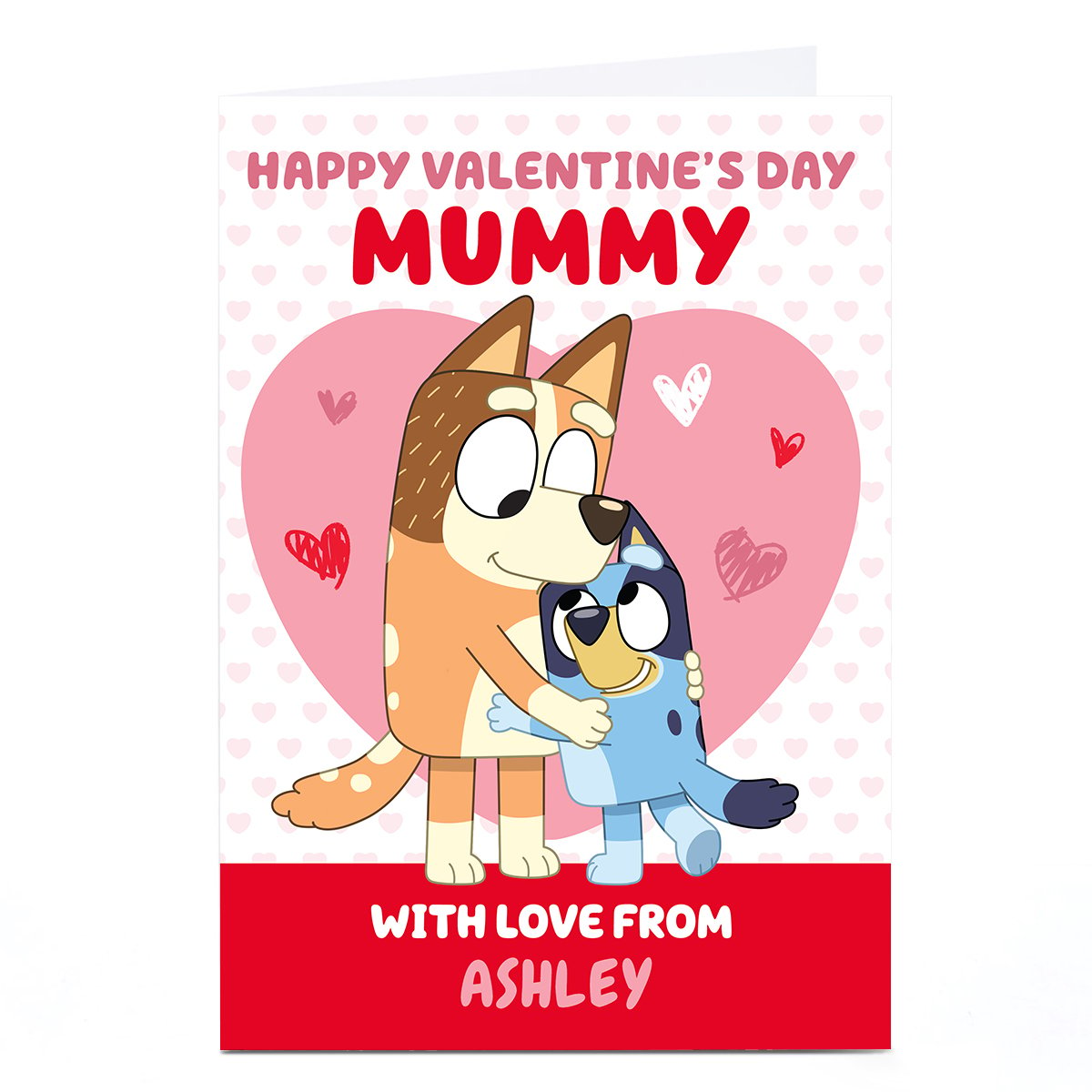 Personalised Bluey Valentine's Day Card - Happy Valentine's Day Mummy