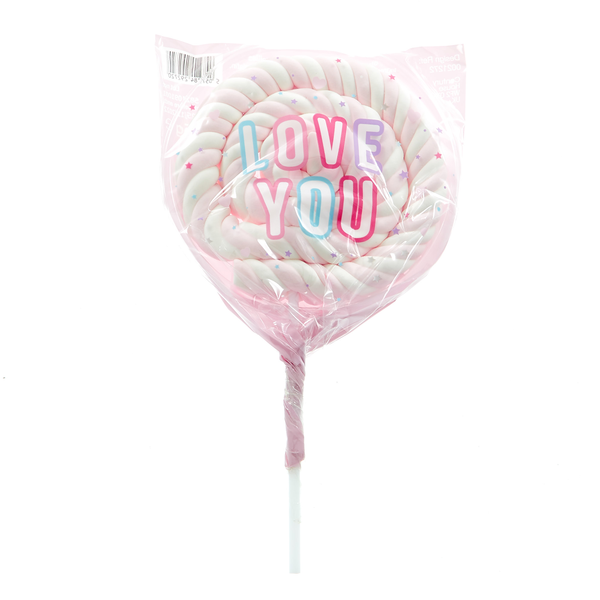 Love You Strawberry Flavoured Marshmallow Lolly