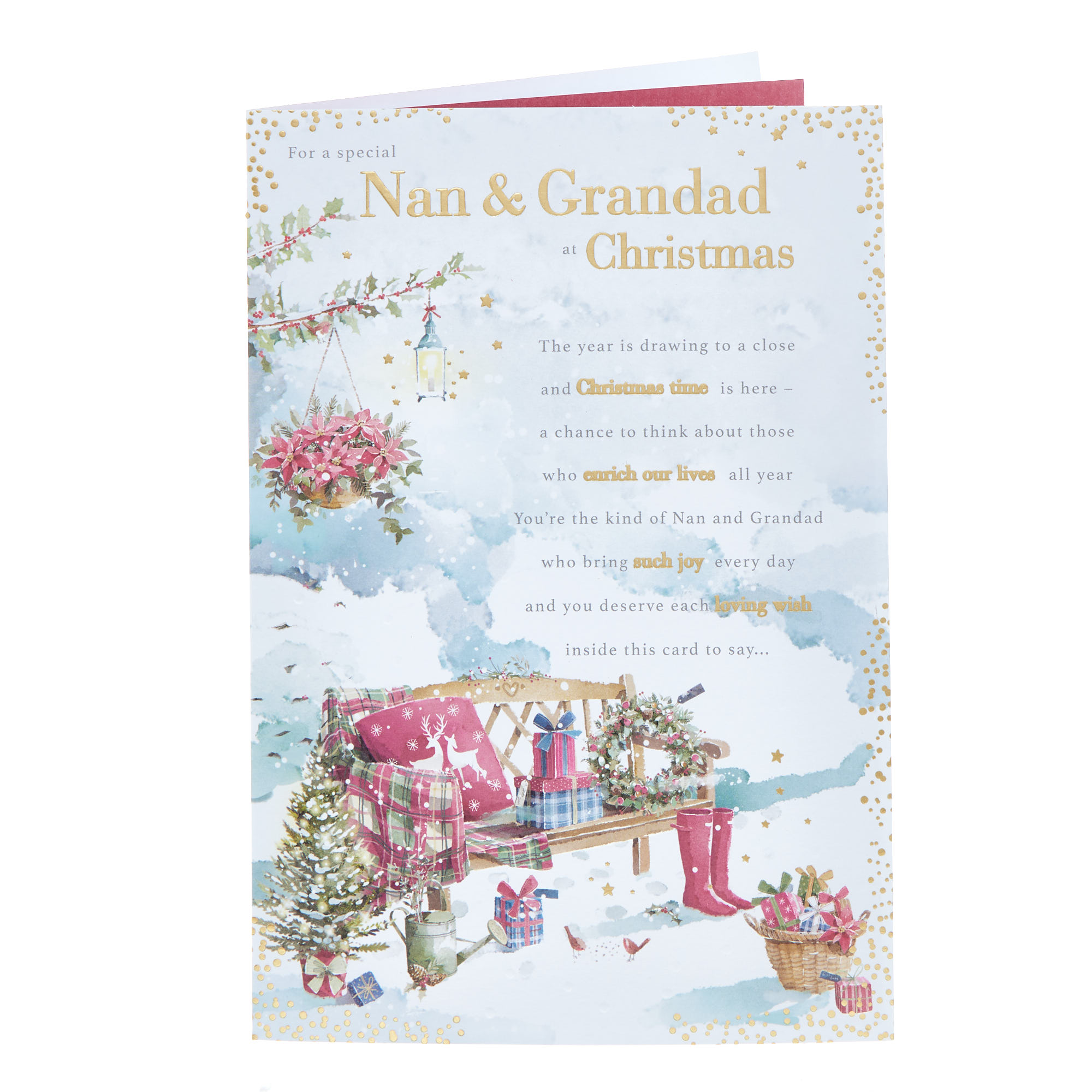 Nan & Grandad Snowy Bench Christmas Card