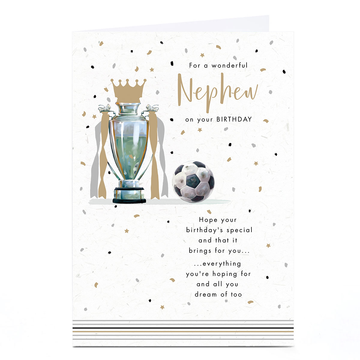 Personalised Birthday Card - Football Trophy Poem, Nephew