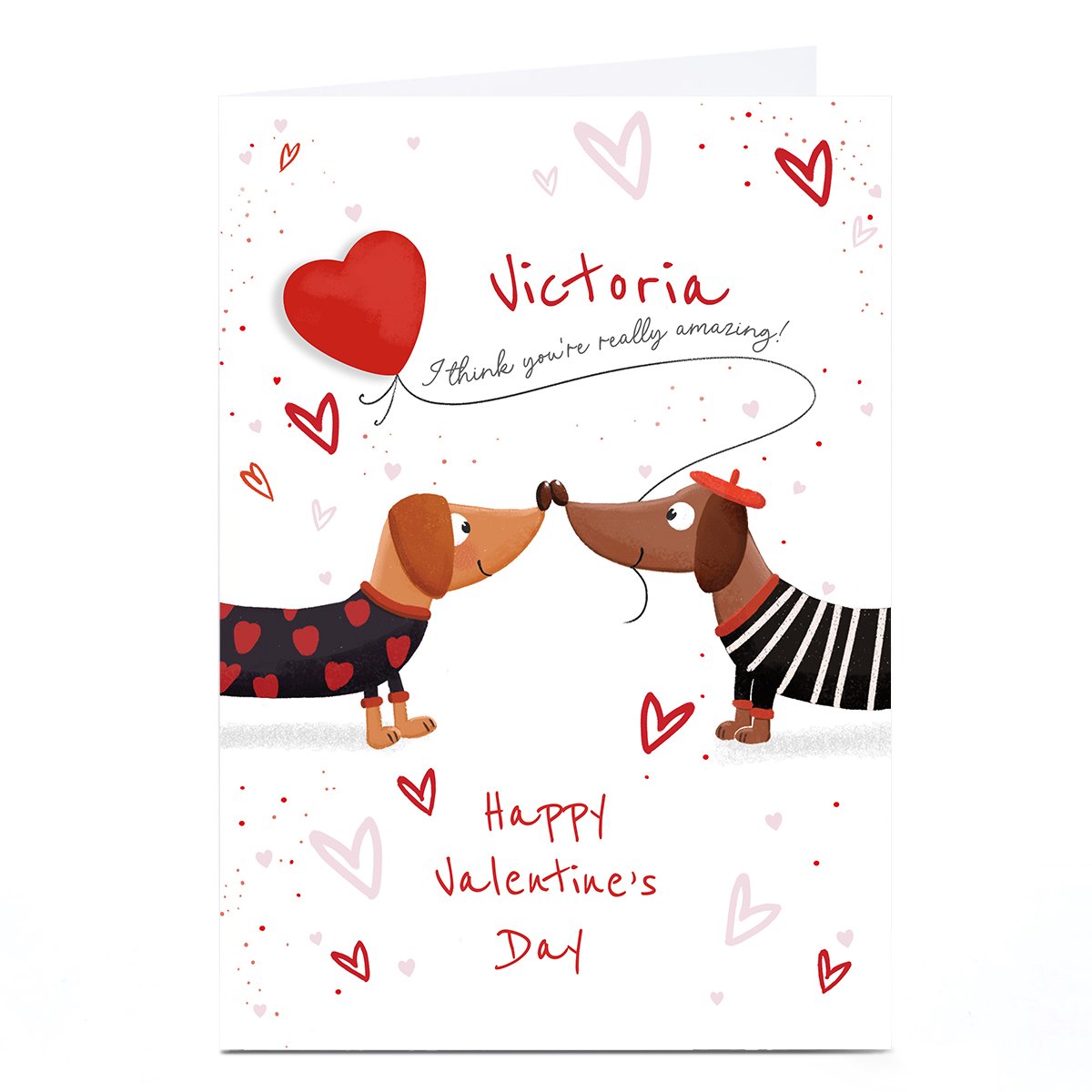 Personalised Valentine's Day Card - Cute Sausage Dogs