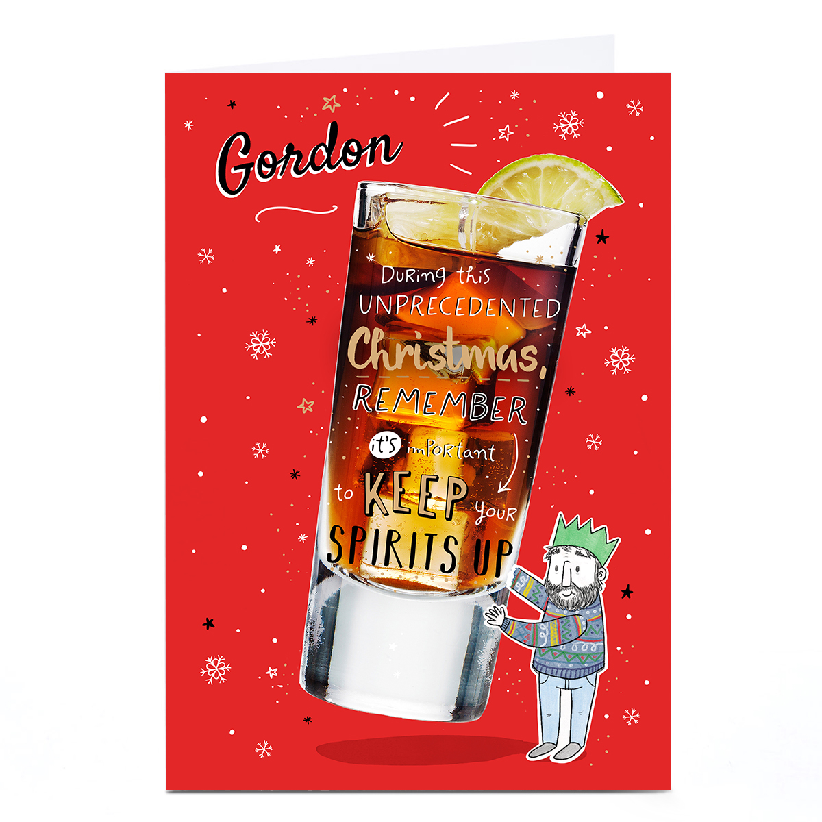 Buy Personalised Lockdown Christmas Card Keep Your Spirits Up for GBP