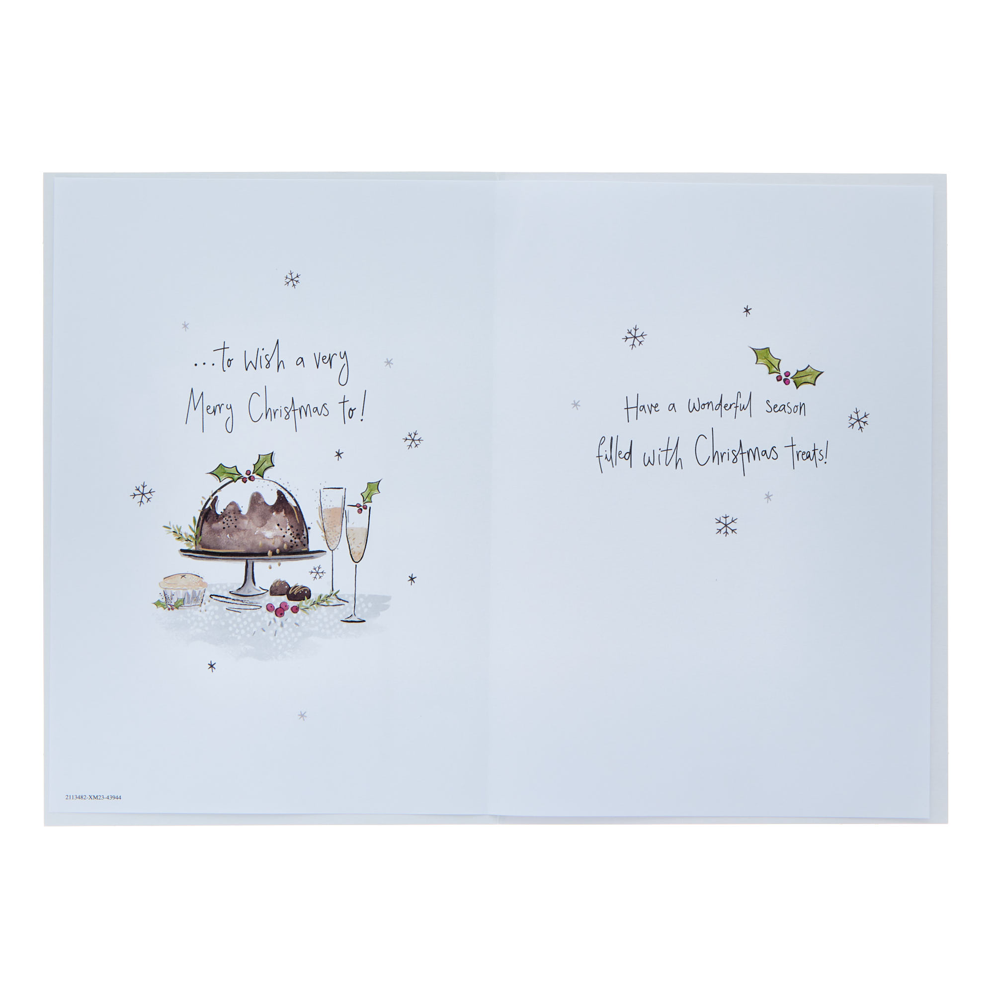 Friends Festive Bubbly & Pudding Christmas Card