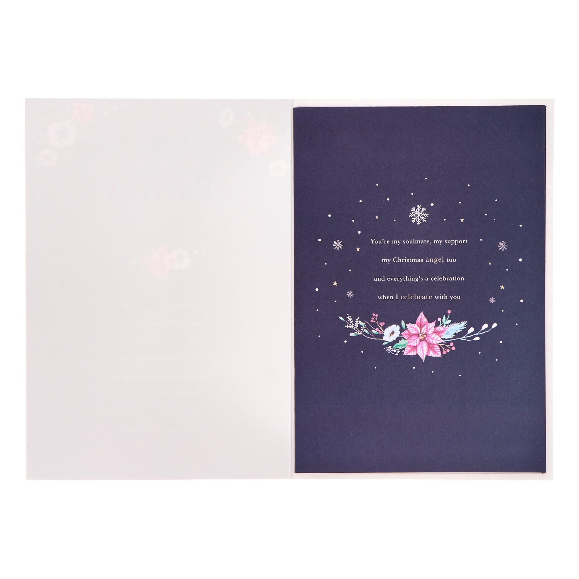 Partner Purple Flowers Words To Cherish Christmas Card