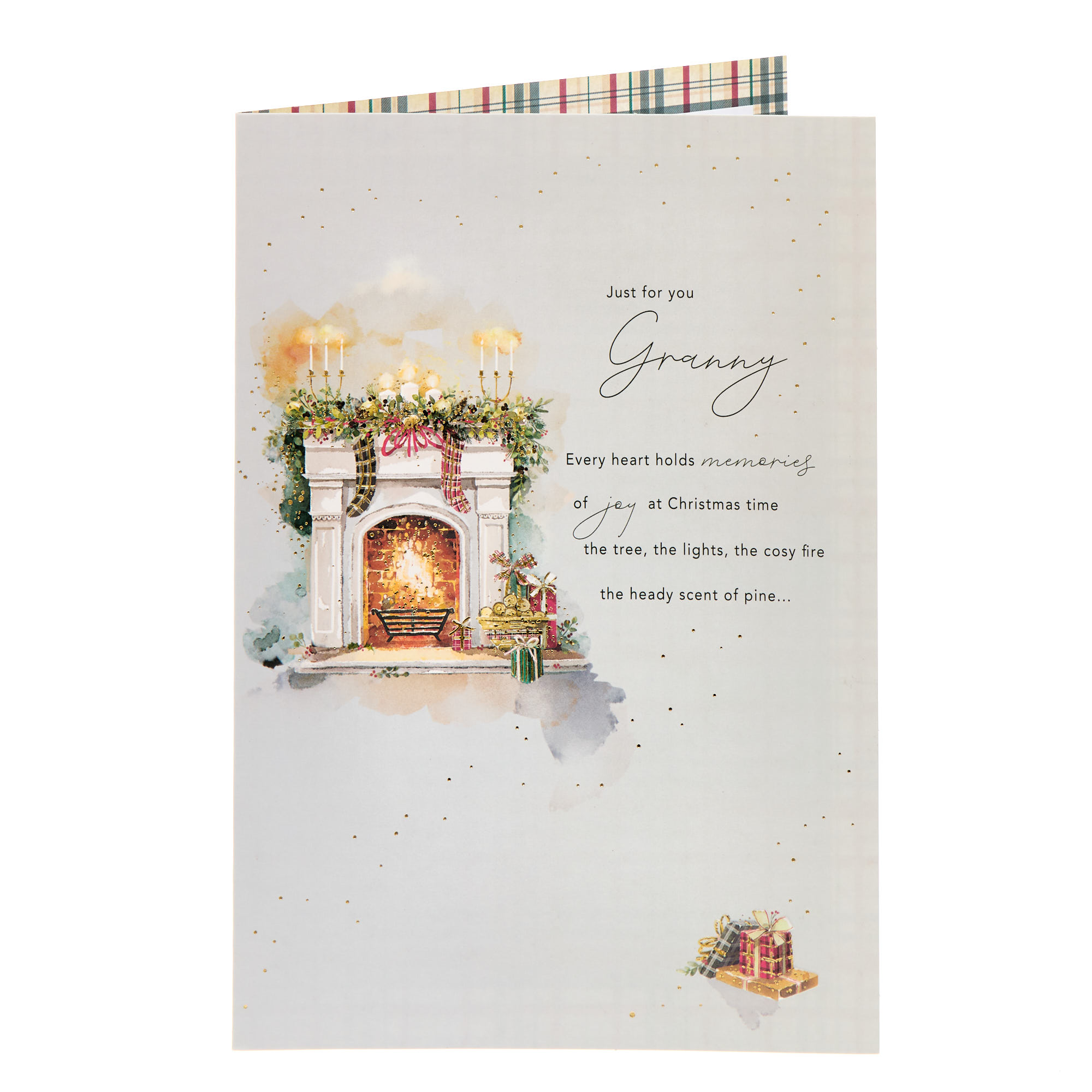 Just For You Granny Fireplace Christmas Card