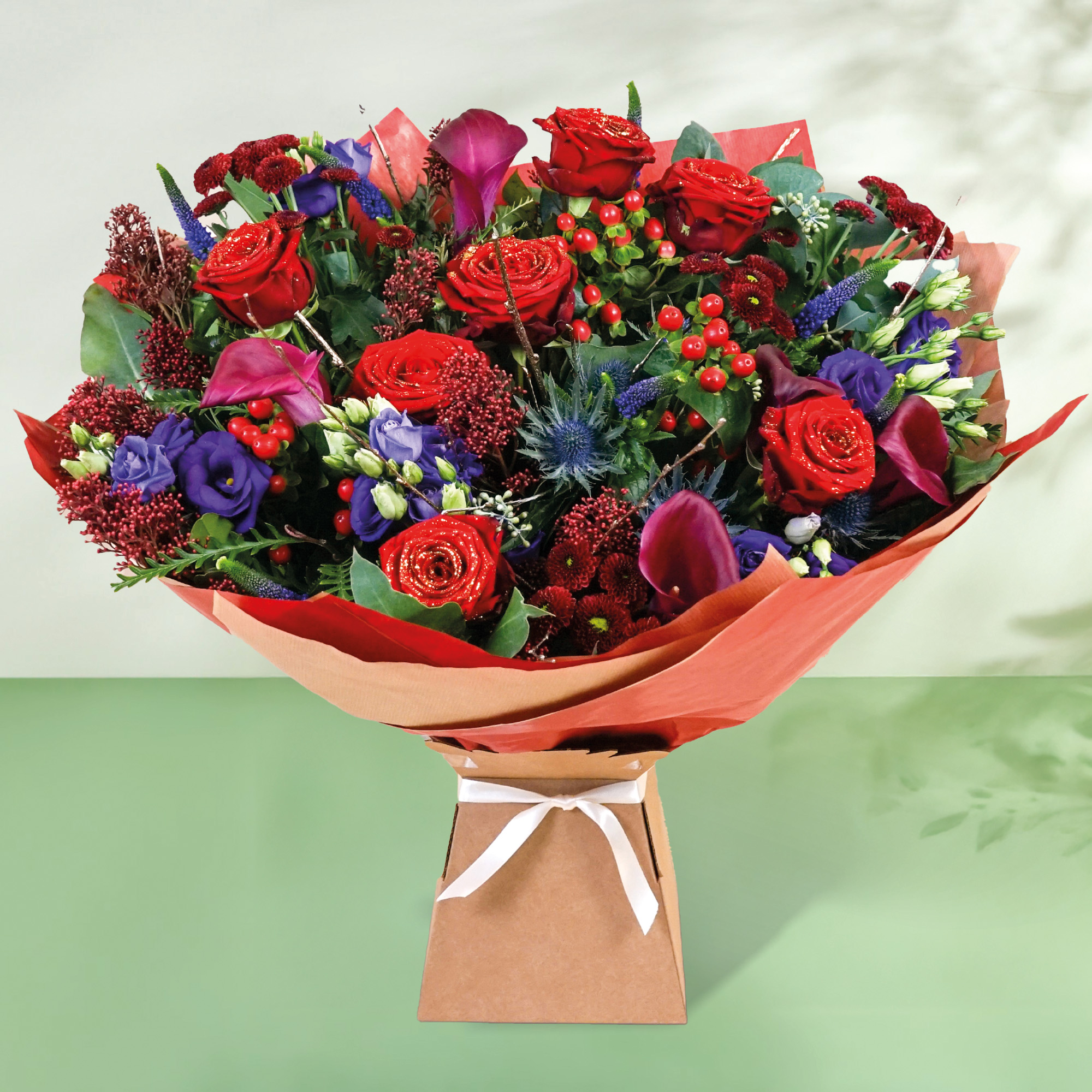 Crimson Elegance Flower Bouquet - Free Delivery!