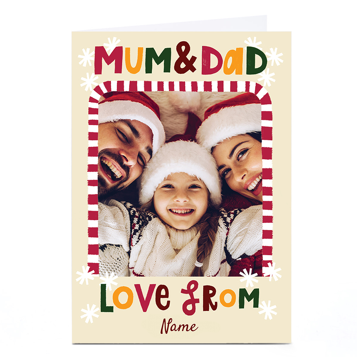 Photo Stevie Studio Christmas Card - Candy Cane Frame, Mum & Dad