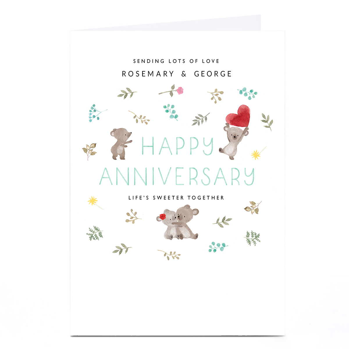 Personalised Anniversary Card - Koalas, Lots Of Love