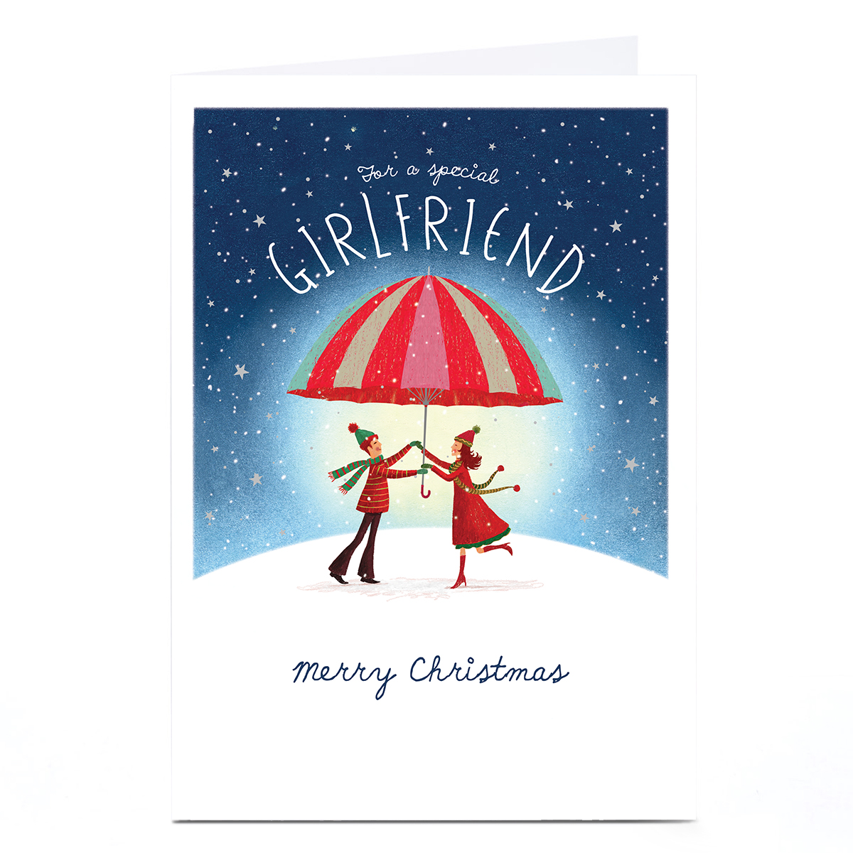 Personalised Christmas Card - Winter Couple, Girlfriend