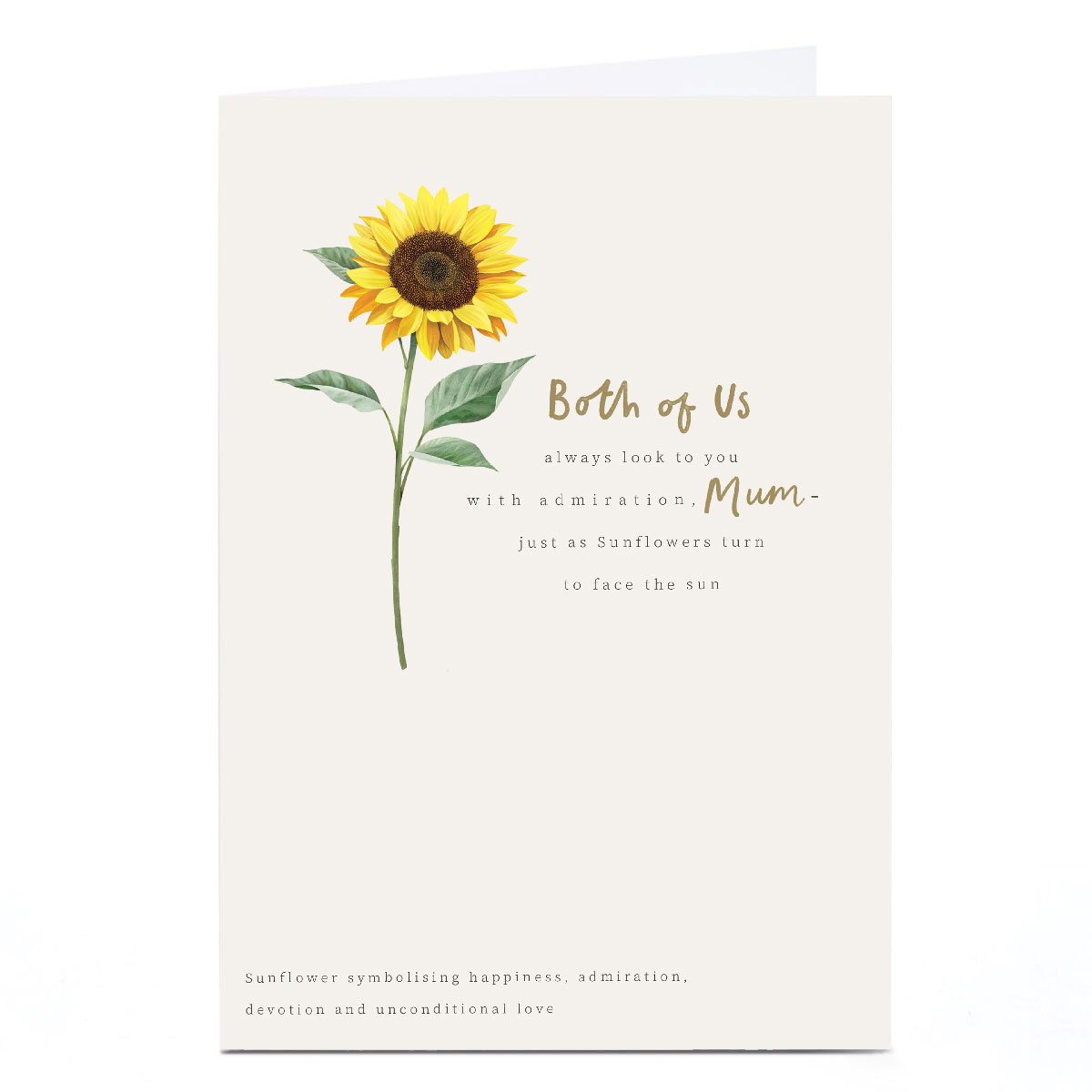 Personalised Card - Sunflowers Turn to The Sun, From Both of Us to Mum