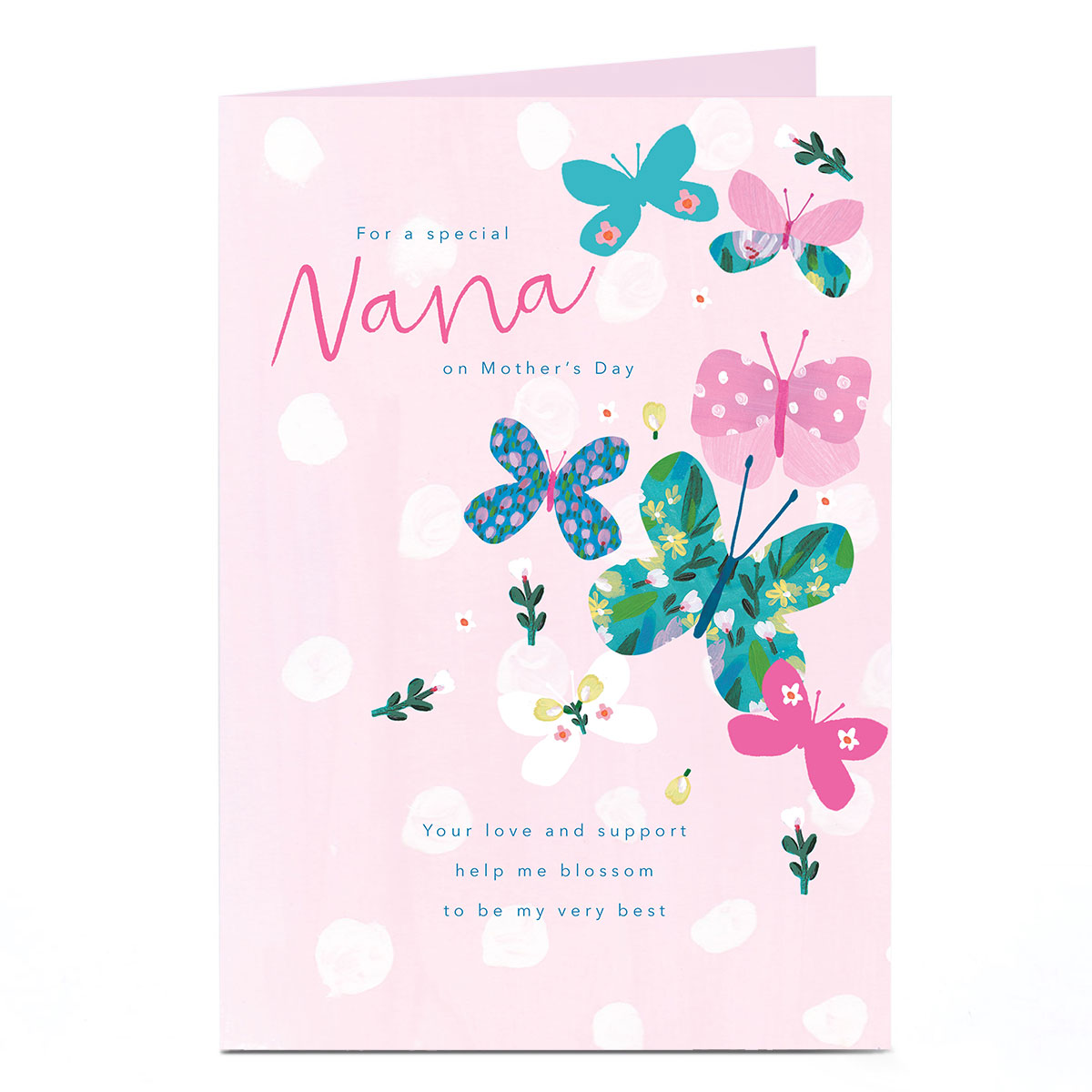 Personalised Mother's Day Card - Scrapbook Butterflies, Nanna