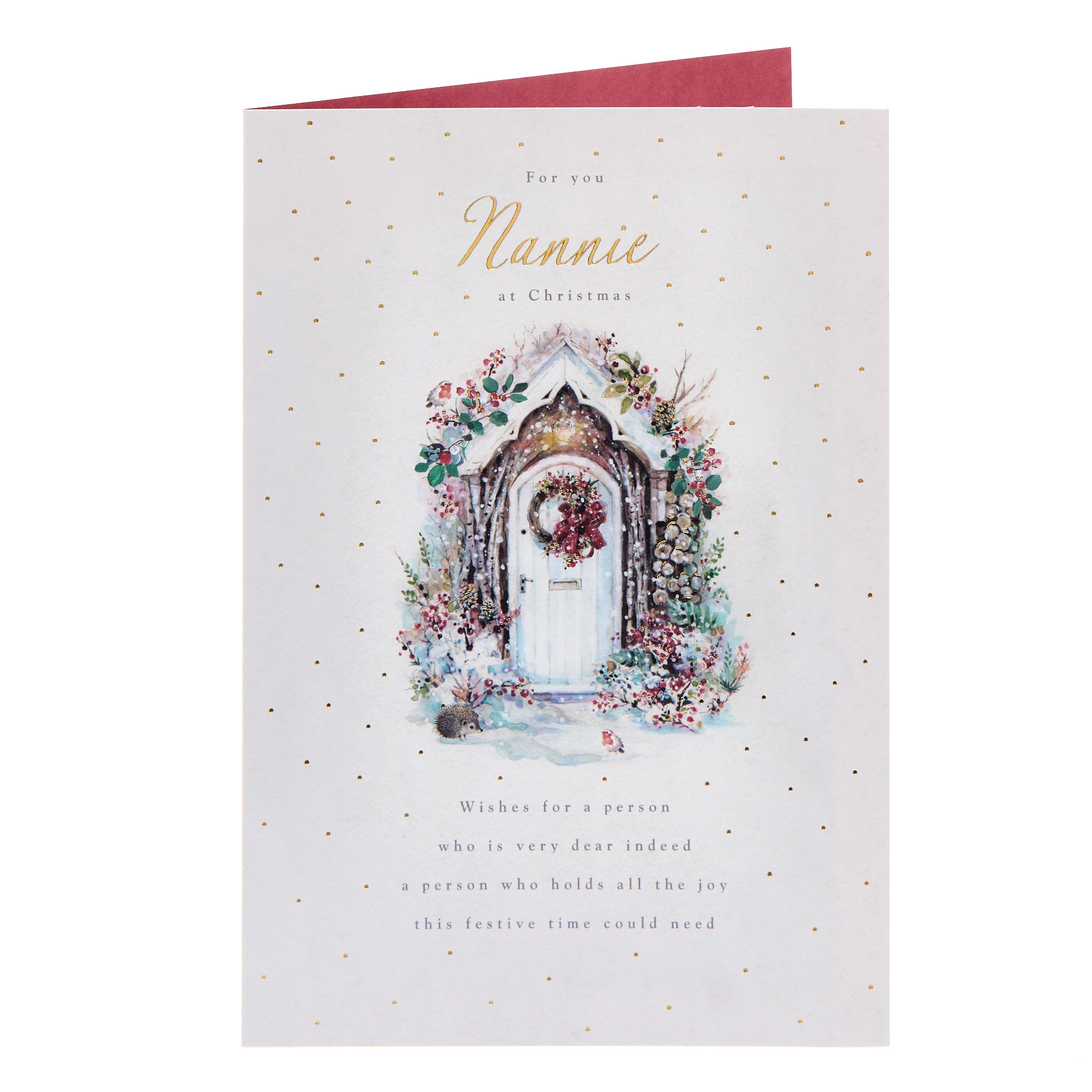 Nannie Festive Door Christmas Card