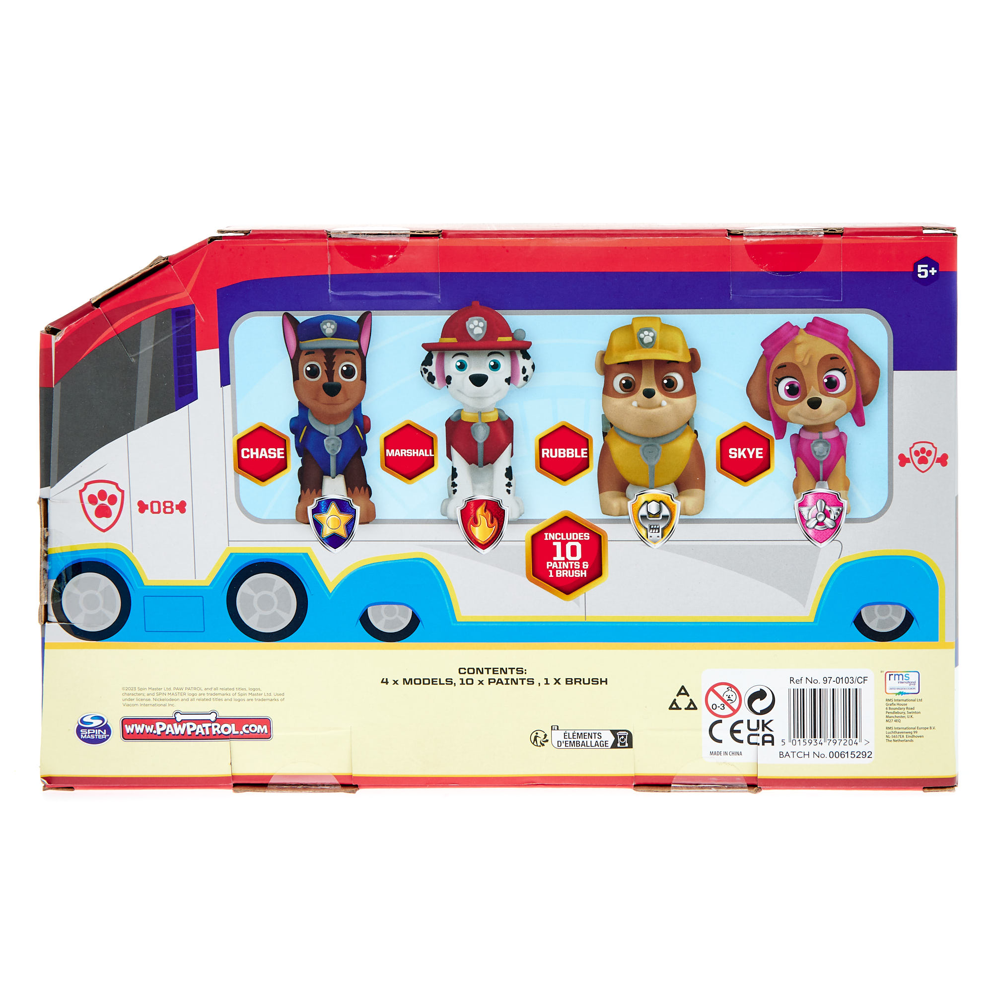 Paw Patrol 4 Pack Model Paint Set