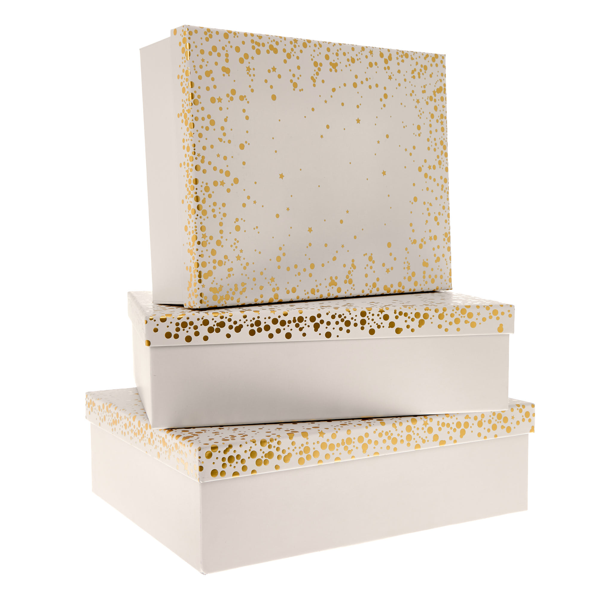 Cream & Gold Gift Boxes - Set of 3