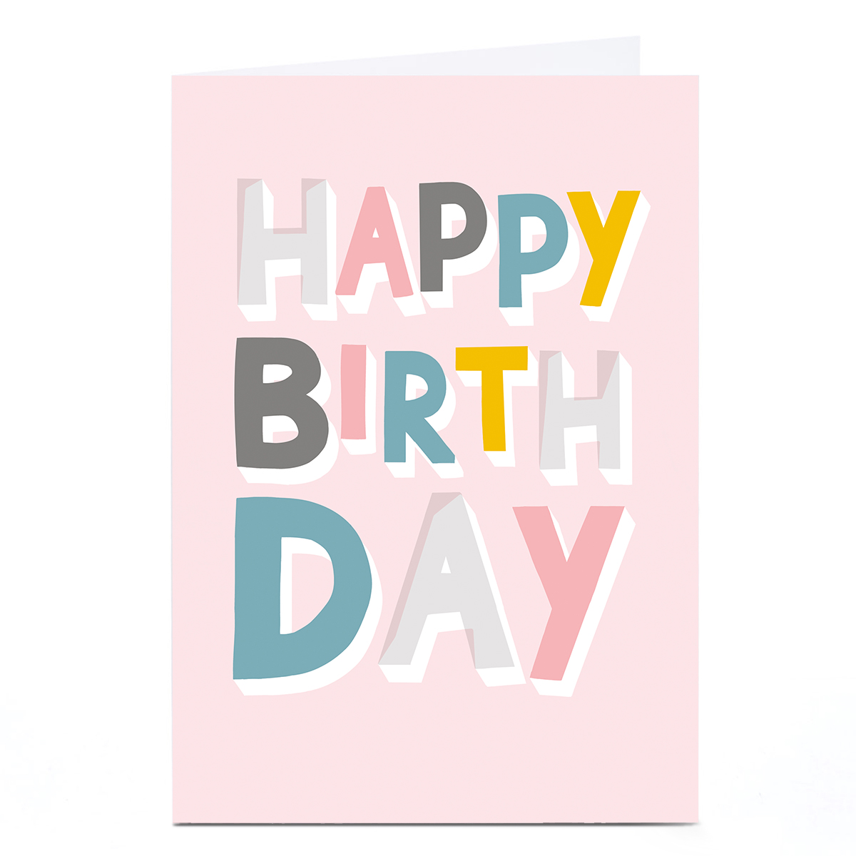 Personalised Birthday Card - Pastels Happy Birthday 