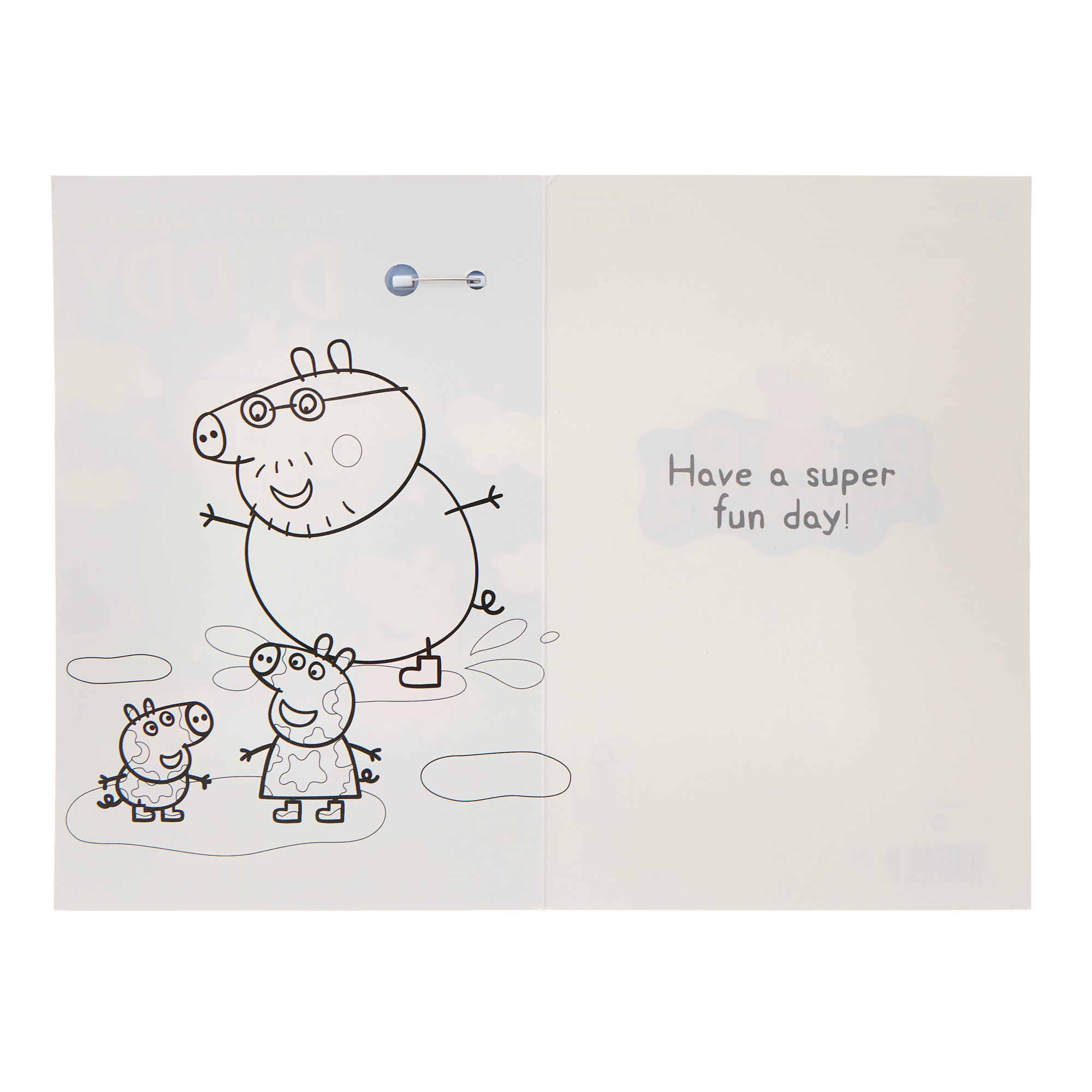 Daddy Peppa Pig Father's Day Card with Badge