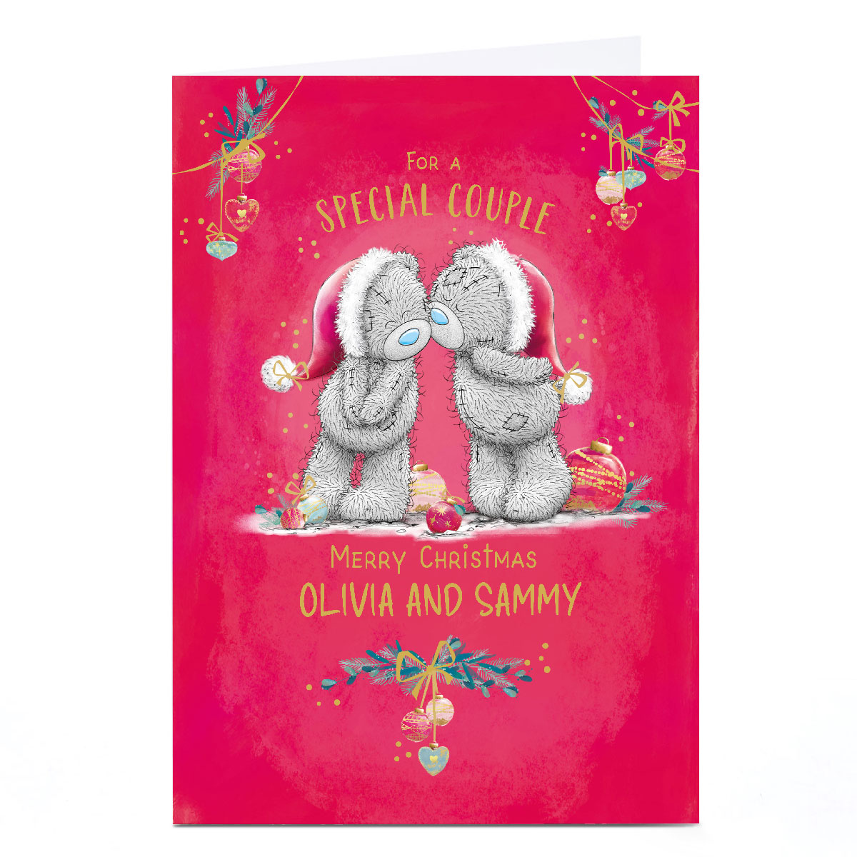 Personalised Tatty Teddy Christmas Card - For a Special Couple