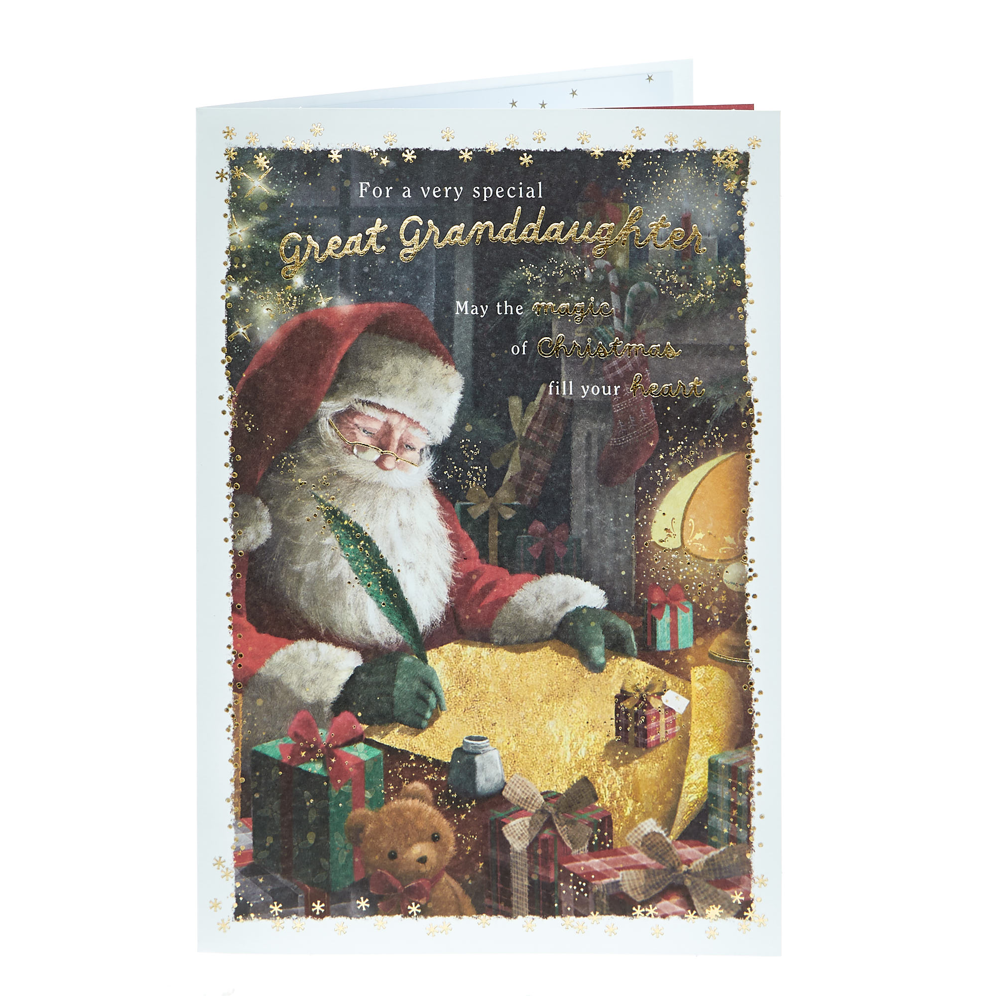 Christmas Card - Great Granddaughter Traditional Santa