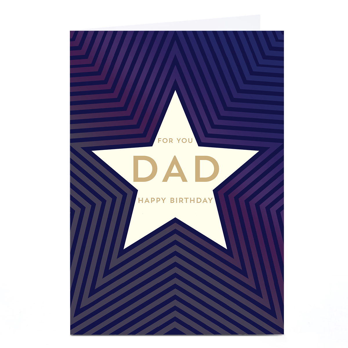 Personalised Birthday Card - Navy Classic Star, Dad