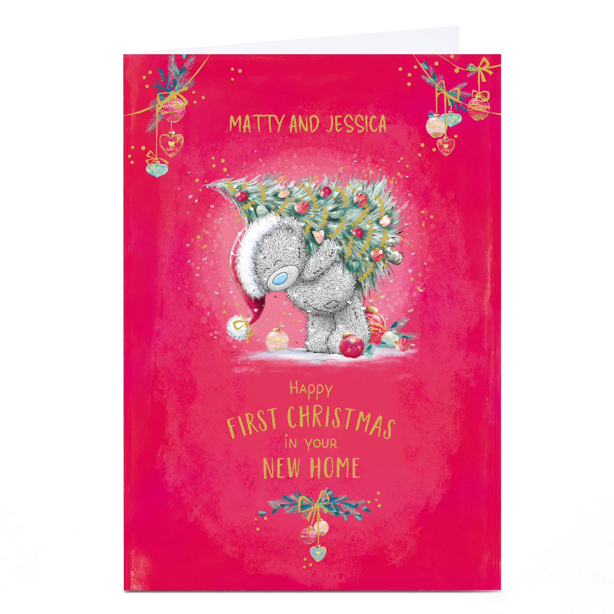 Personalised Tatty Teddy Christmas Card - First Christmas in Your New Home