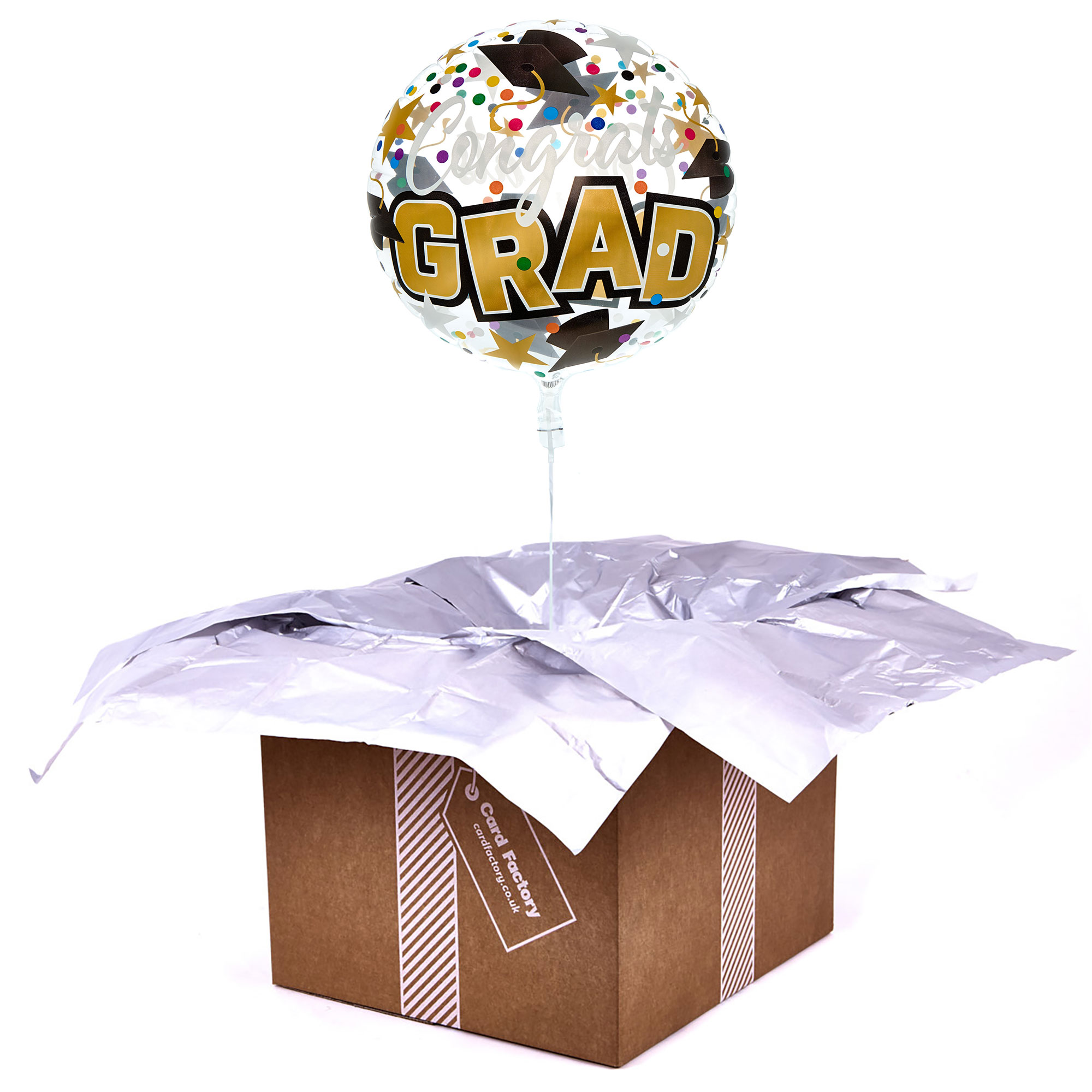 22-Inch Bubble Balloon - Congrats Grad - DELIVERED INFLATED!