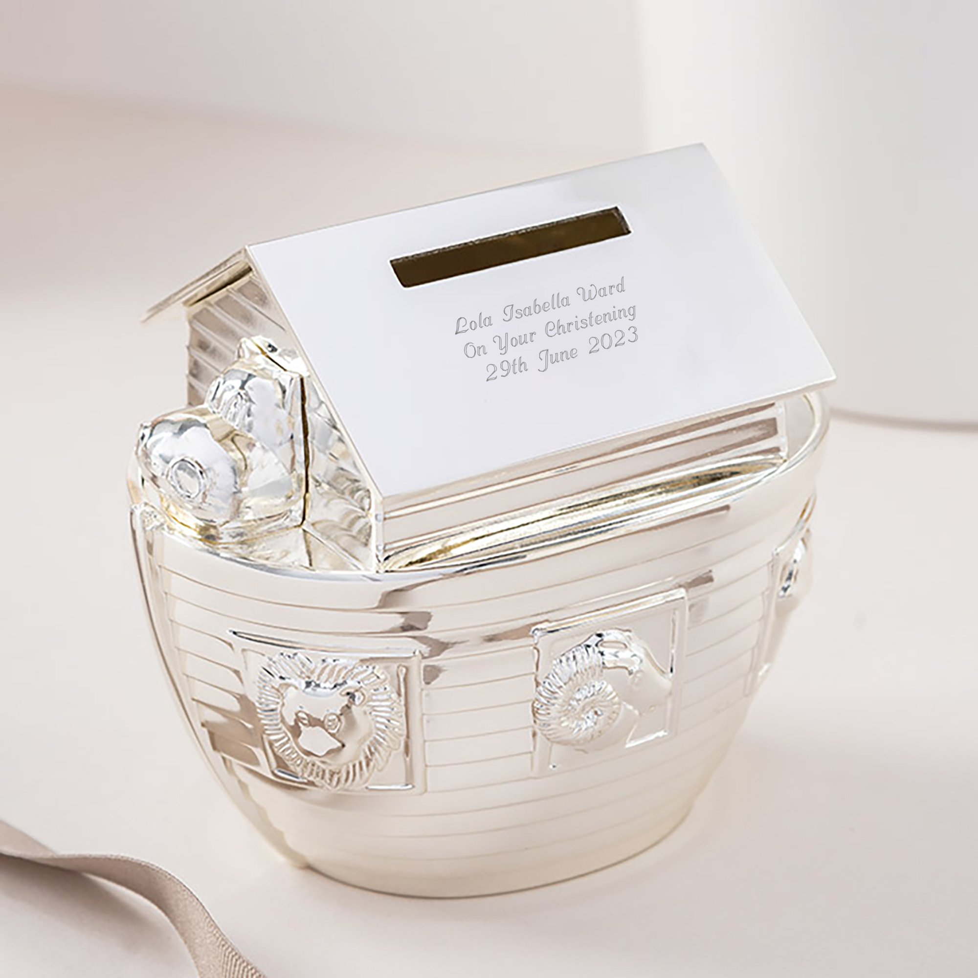 Engraved Noah's Ark Money Box