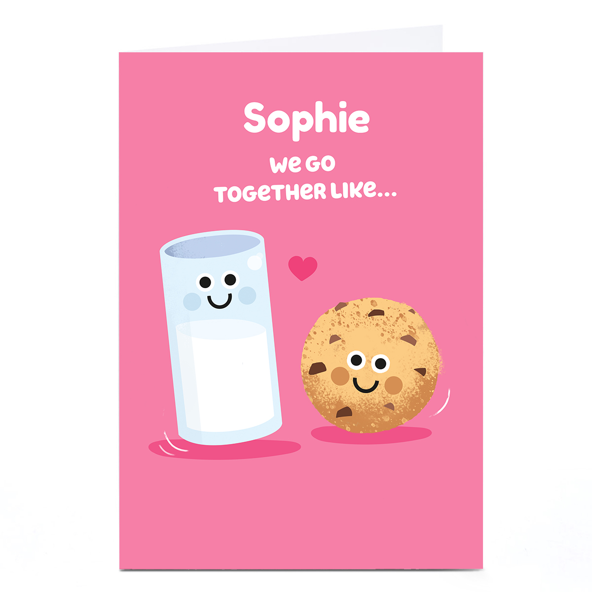 Personalised Hello Munki Valentine's Day Card - Milk & Cookies