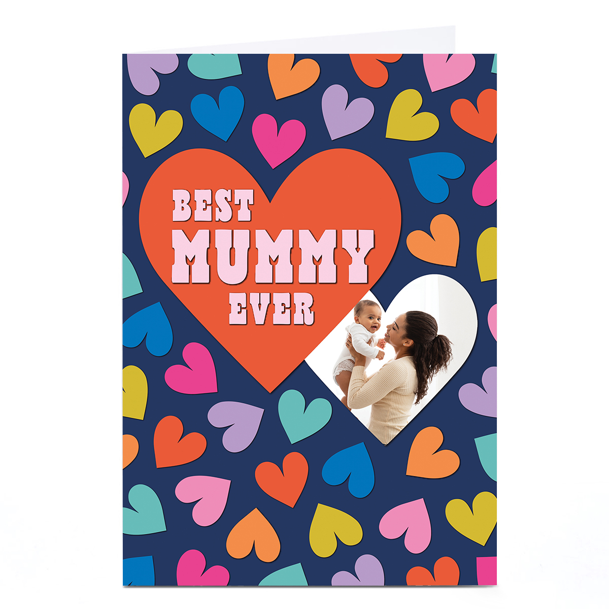 Photo Pigment Mother's Day Card - Best Mummy Ever Hearts