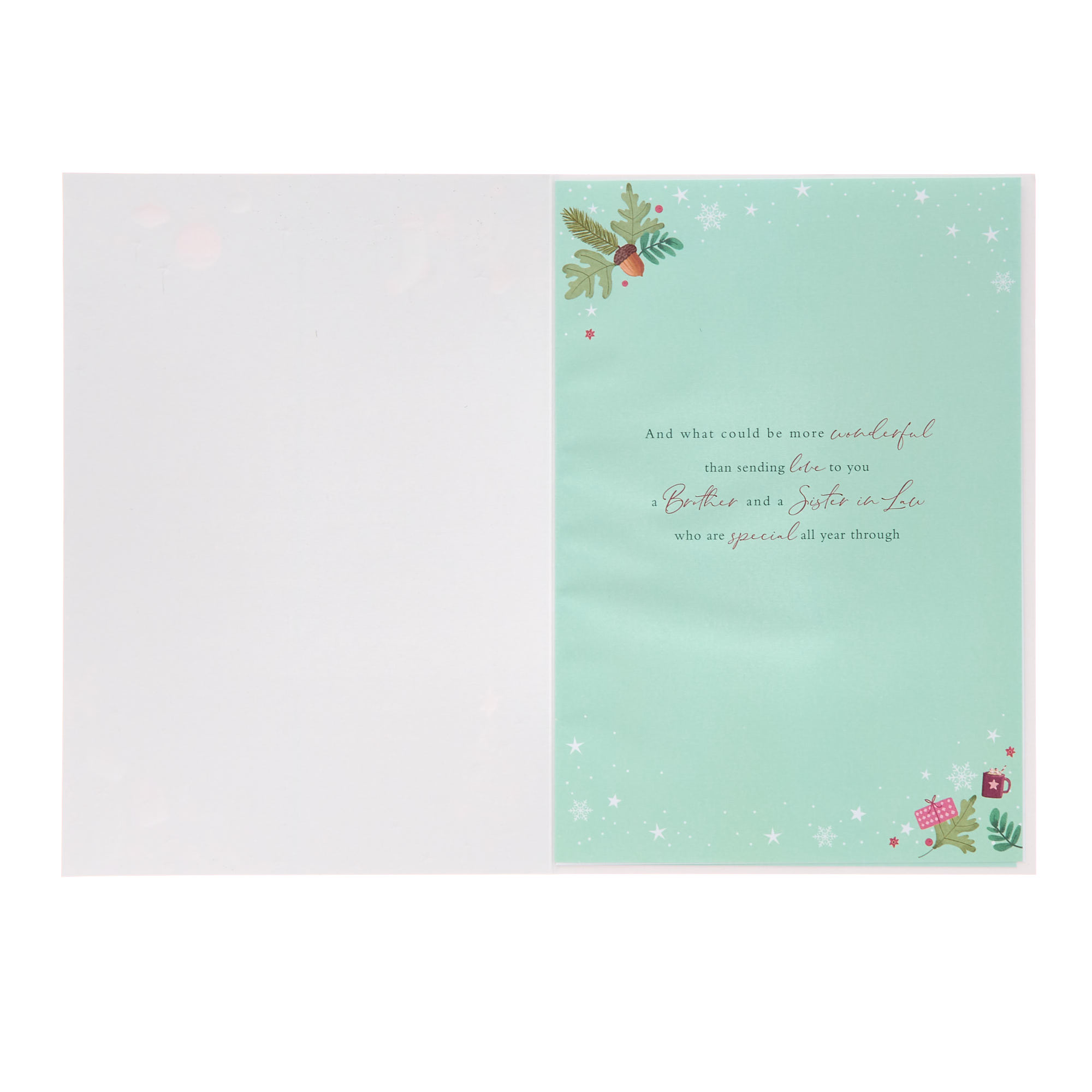 Brother & Sister In Law Foliage & Icons Christmas Card