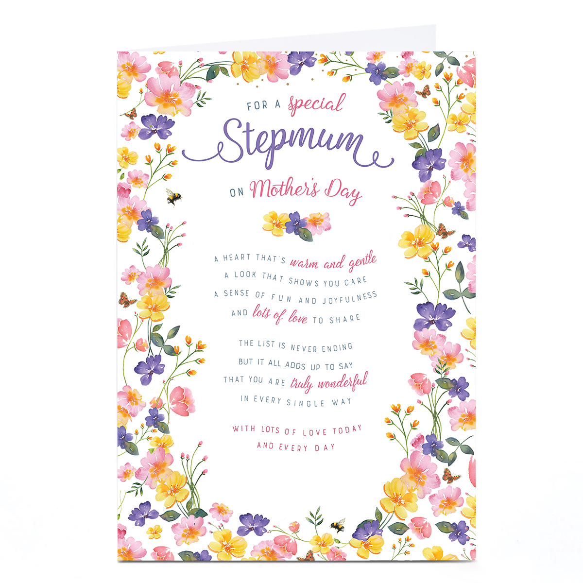 Personalised Mother's Day Card - Special Stepmum Poem