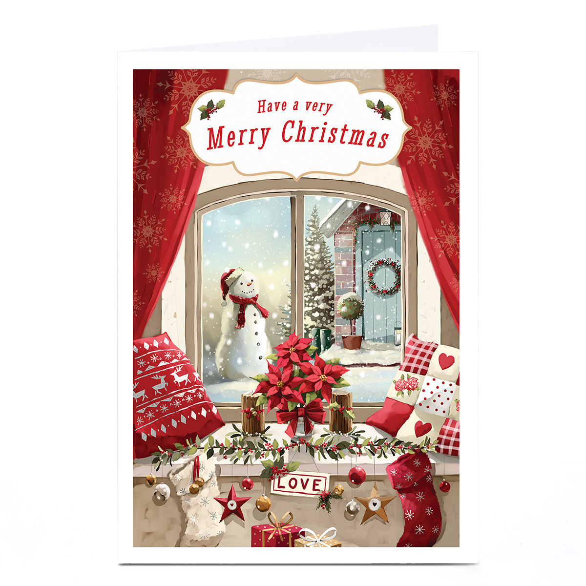 Personalised Christmas Card - Festive Window