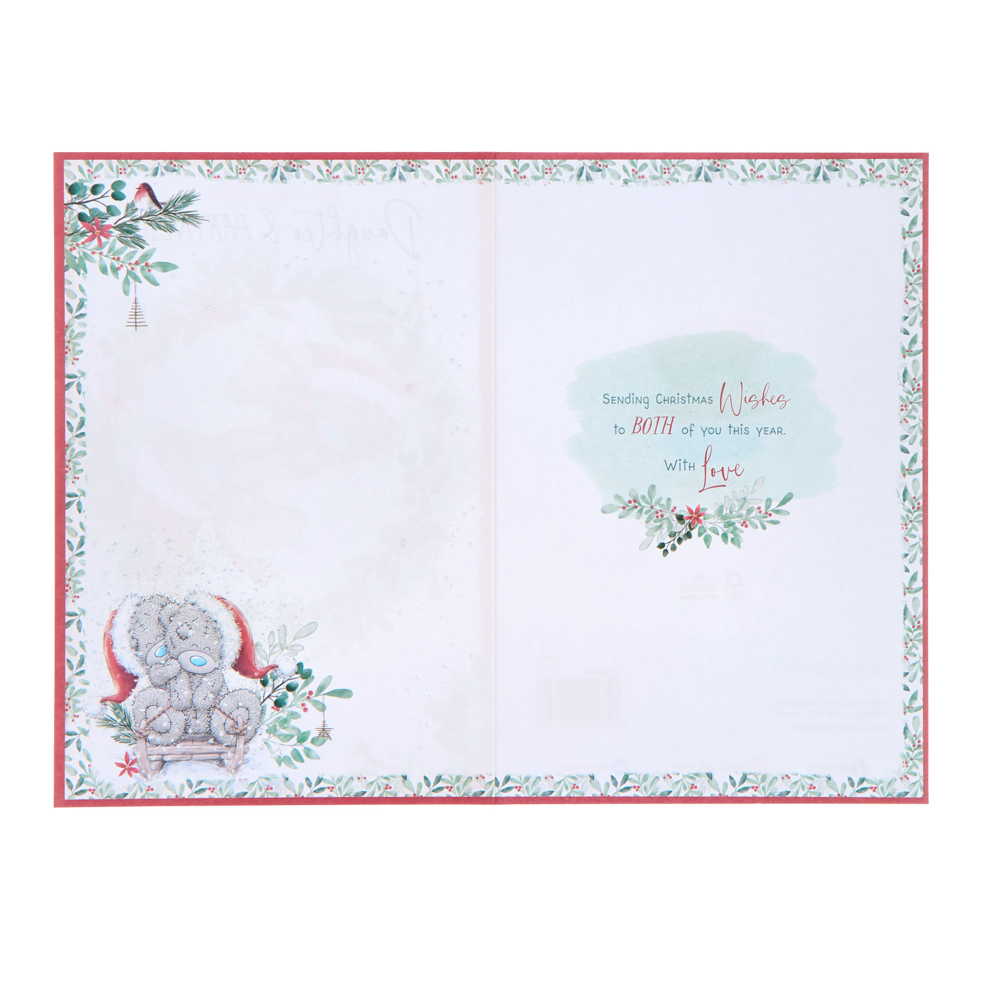 Me To You Tatty Teddy Daughter & Partner Christmas Card