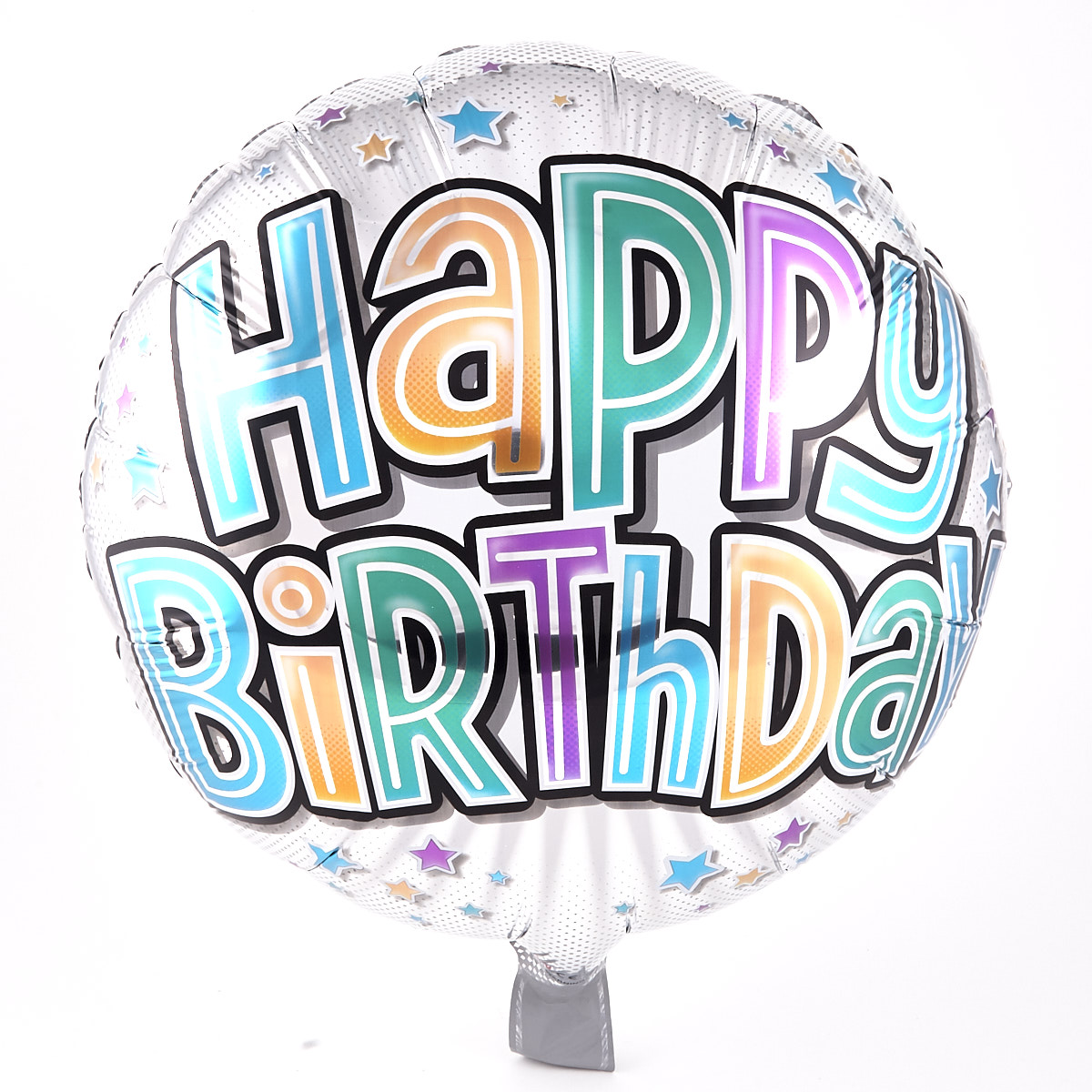 Happy Birthday Silver Foil Helium Balloon