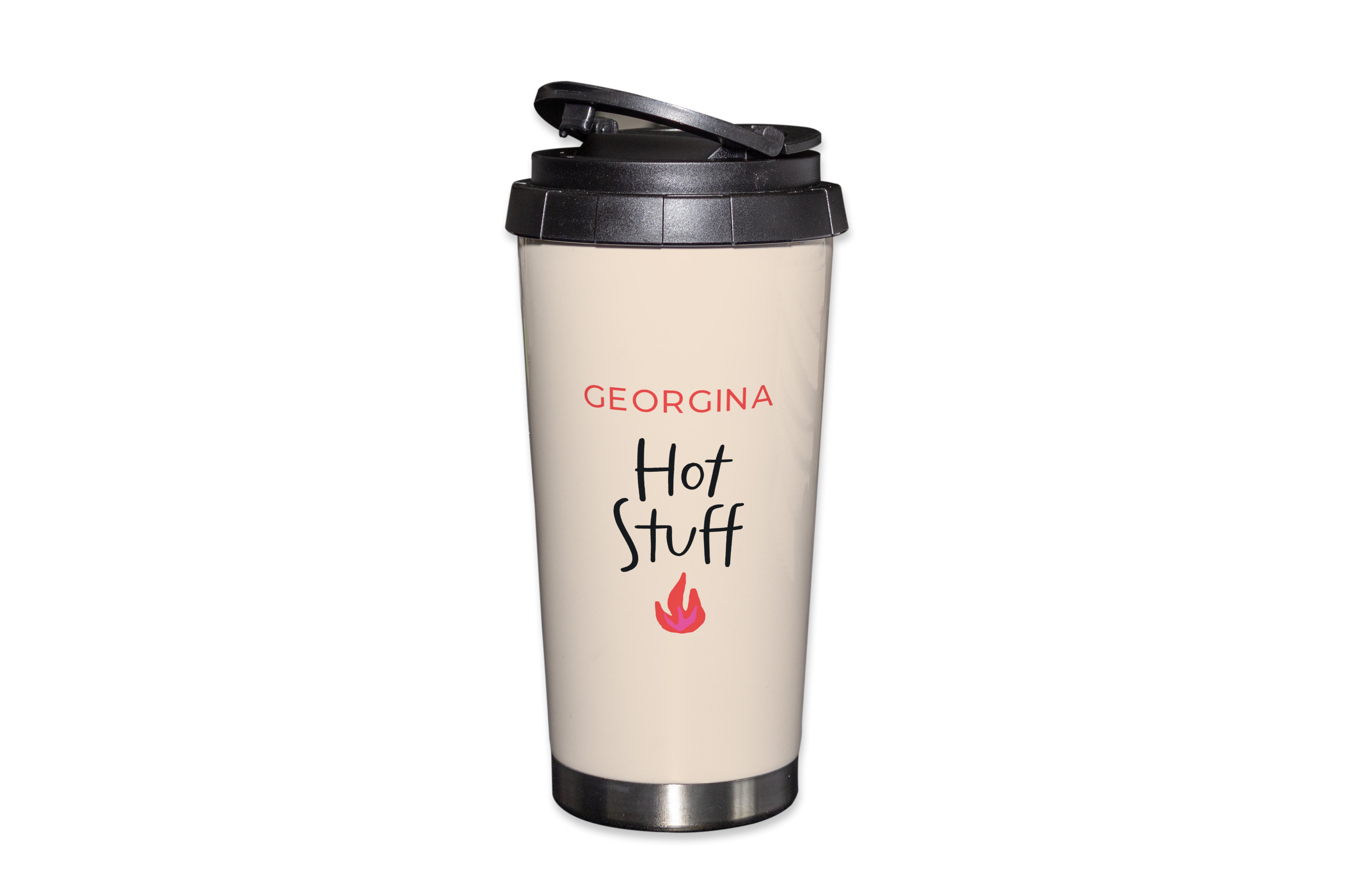 Personalised 16oz Stainless Steel Travel Mug - Hot Stuff