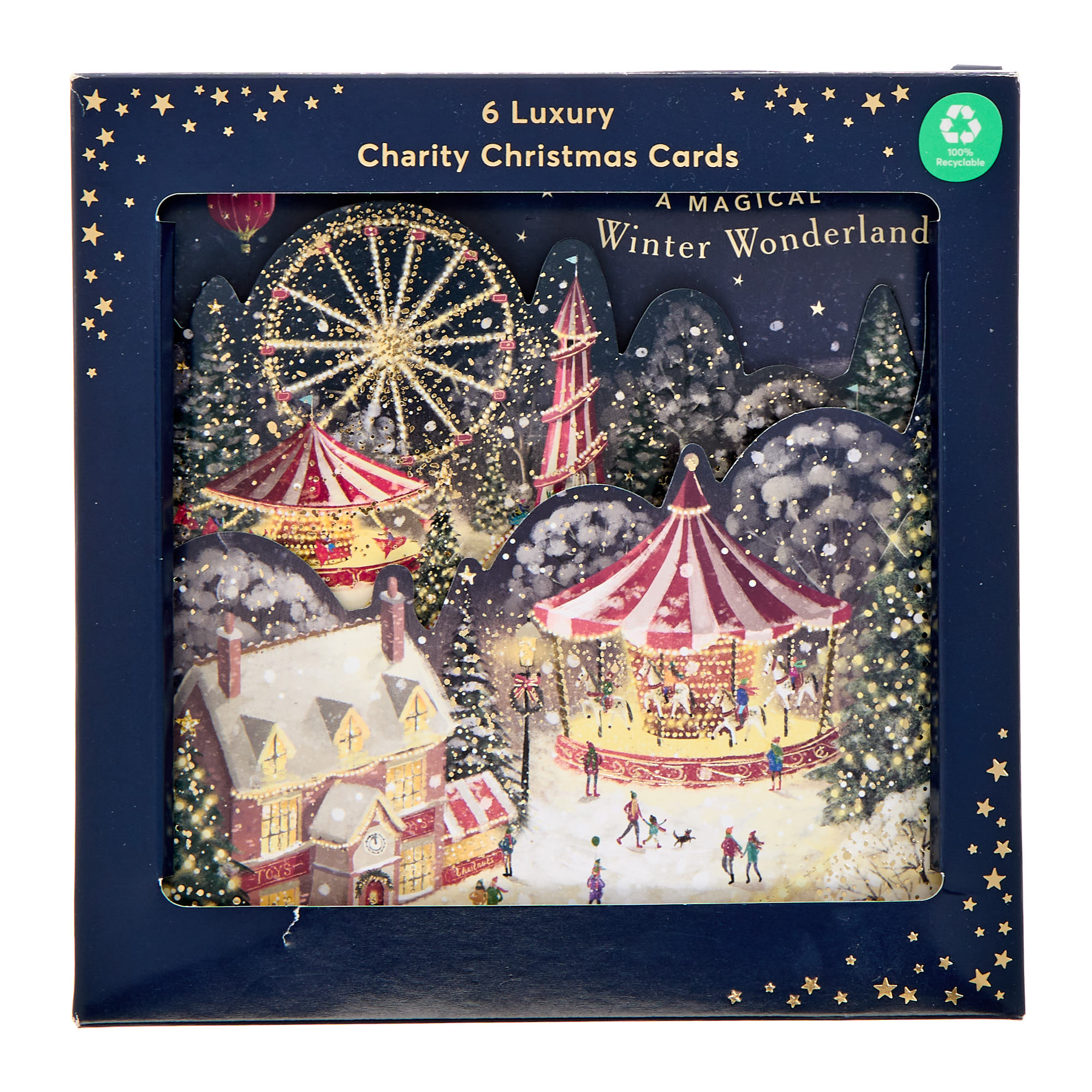 Fairground Luxury Charity Christmas Cards - Pack of 6