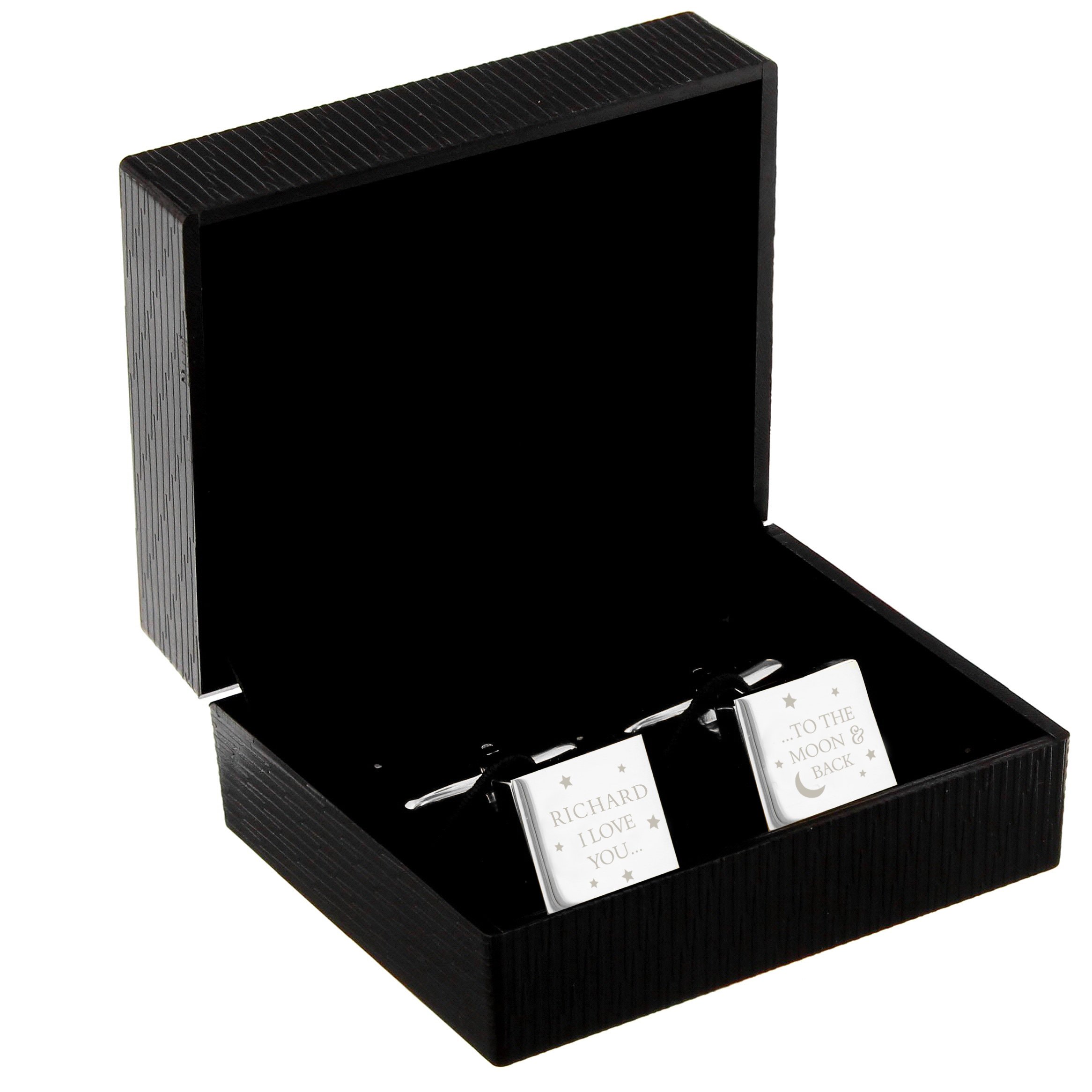 Personalised To the Moon and Back Square Cufflinks