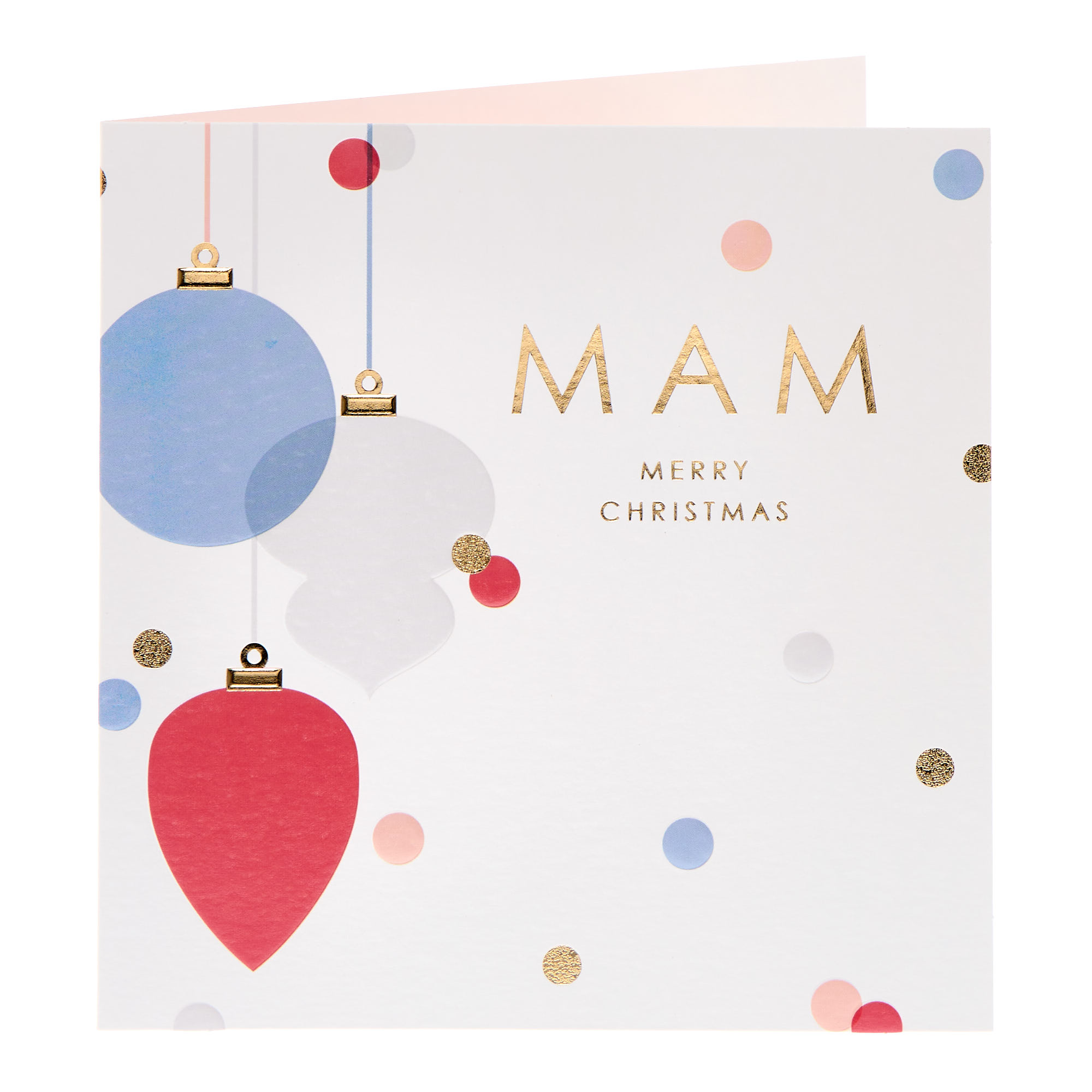 Mam Modern Baubles Christmas Card