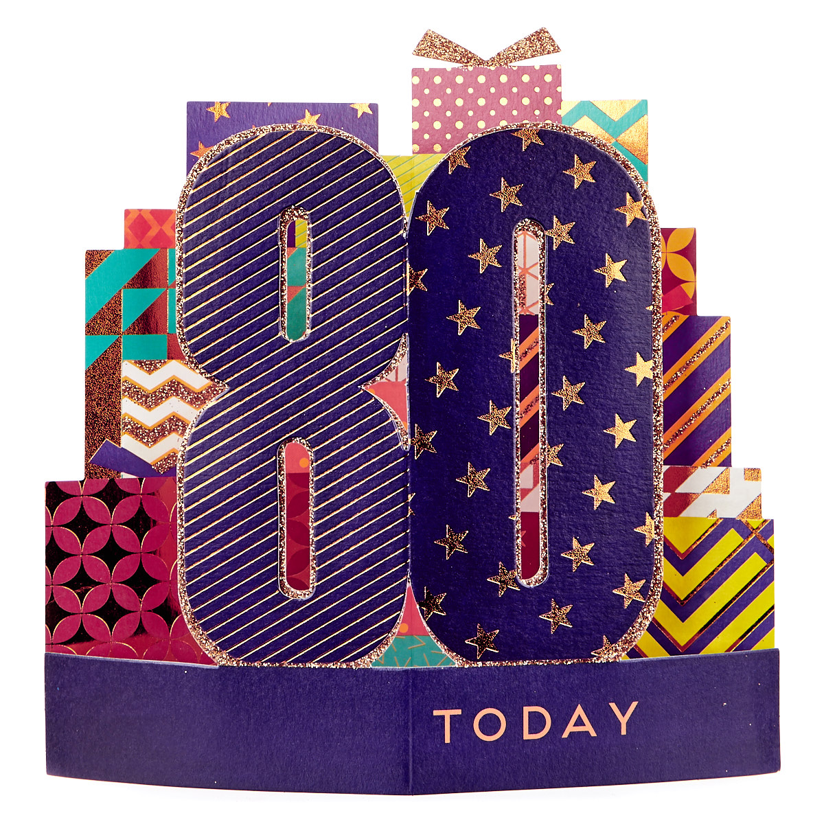 Buy Exquisite Collection 80th Birthday Pop-Up Card - Stars & Stripes