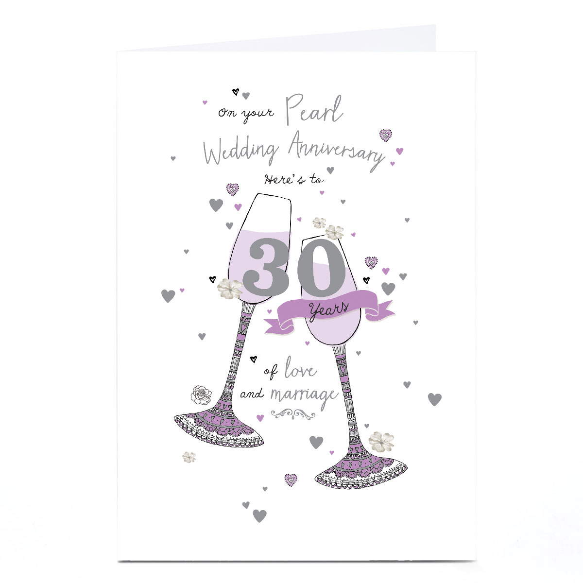 Personalised 30th Anniversary Card - On Your Pearl Wedding Anniversary