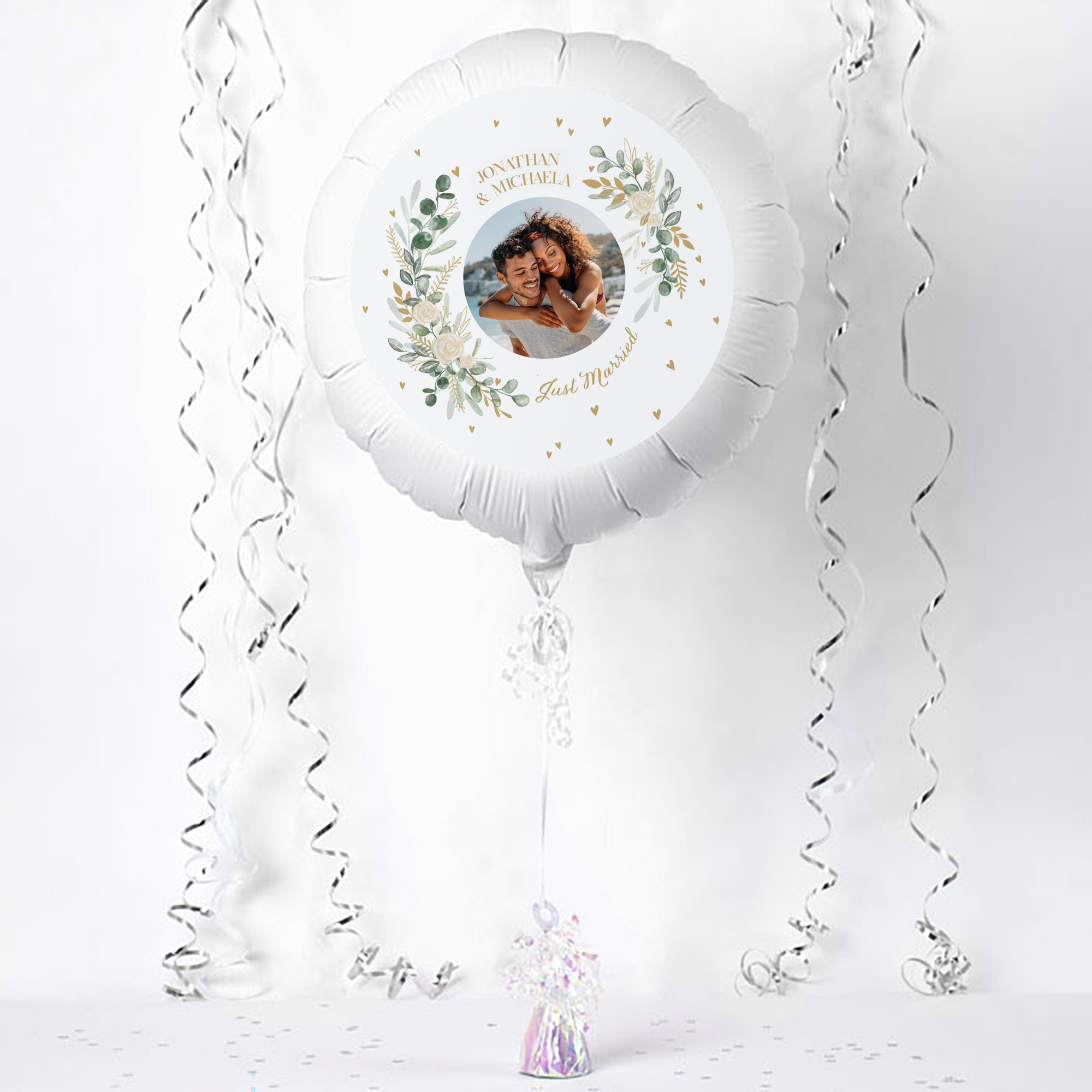 Photo Upload Wedding Balloon - Just Married